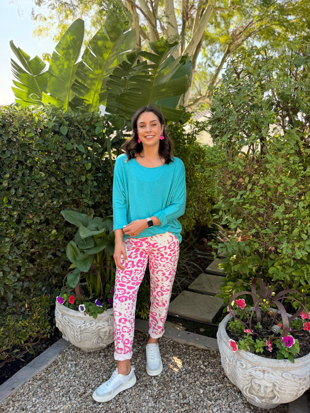 Italian pants - Pink leopard