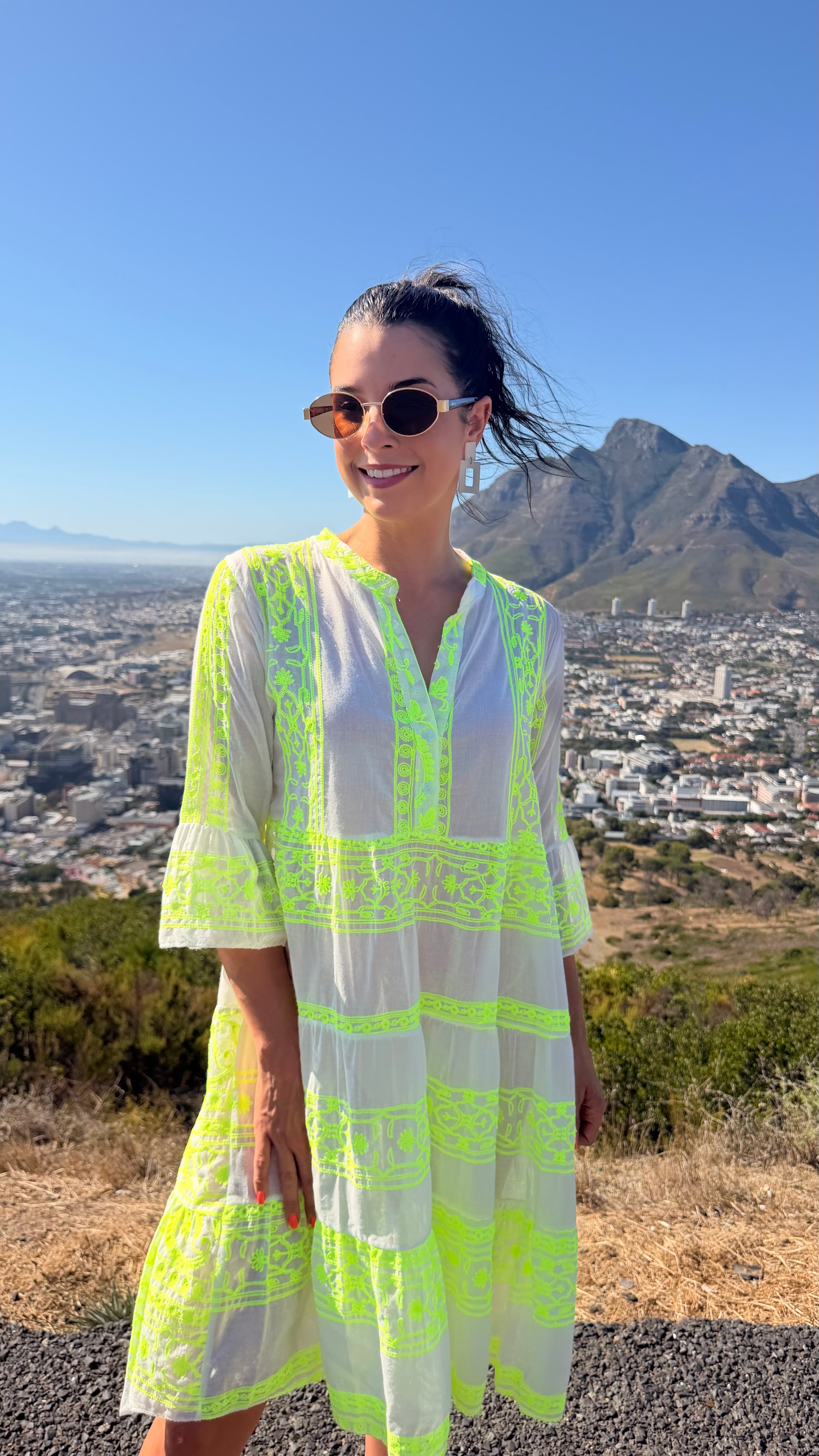 Selena dress - Highlighter yellow