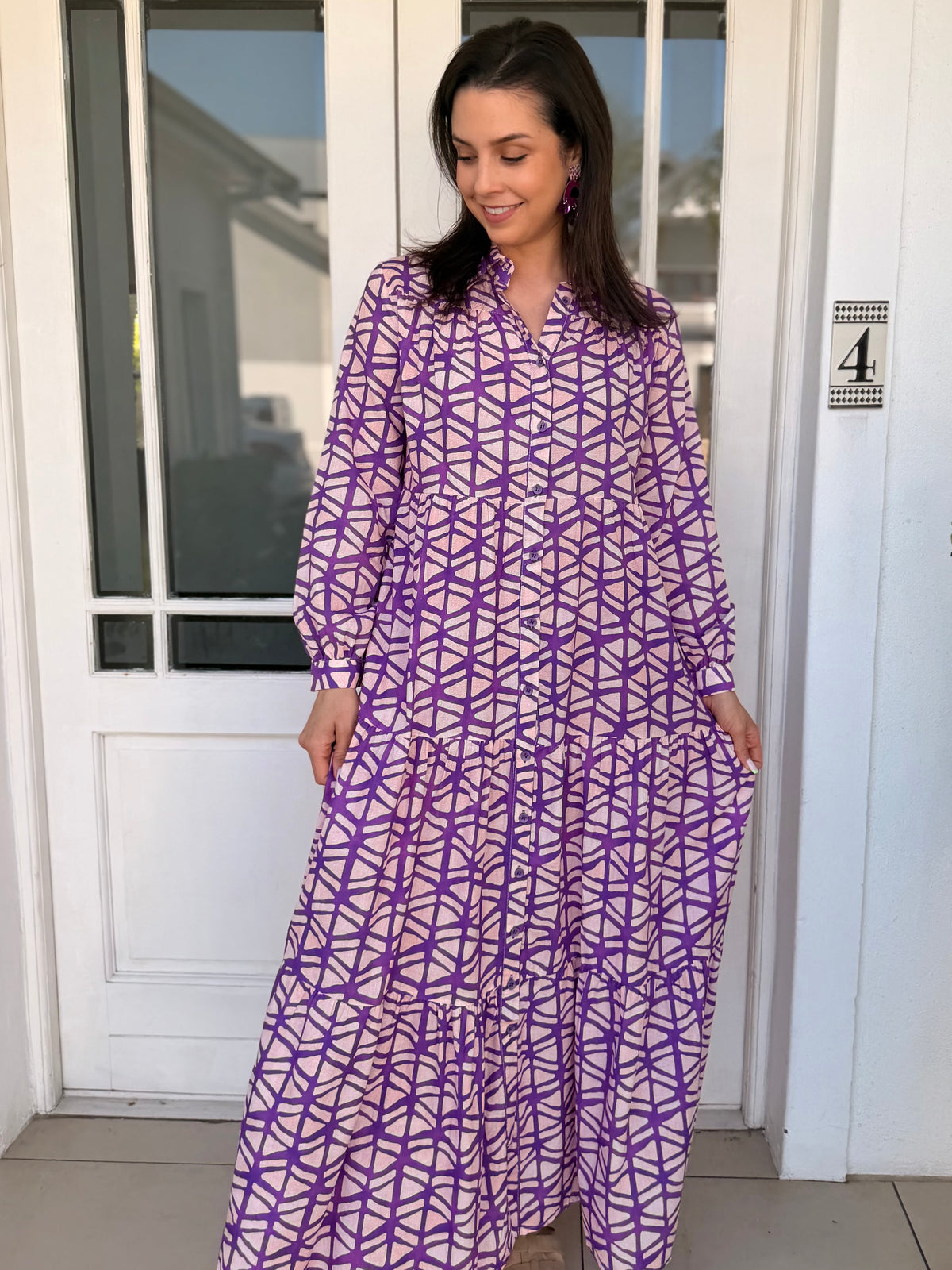 Gillian dress - Geometric purple