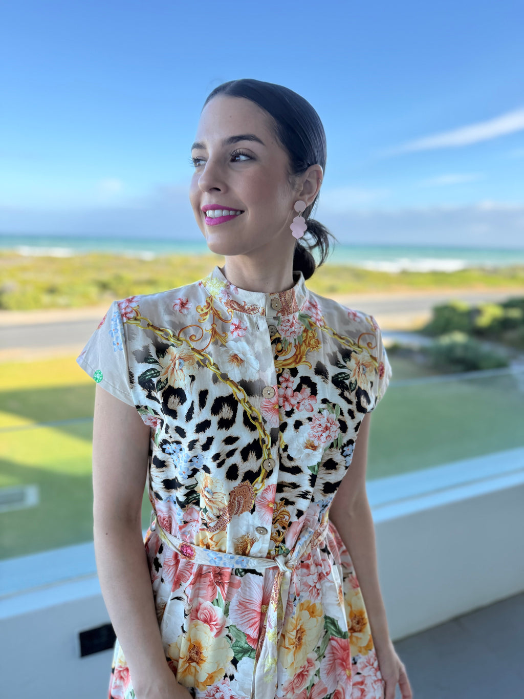 Bibi dress - beige leopard