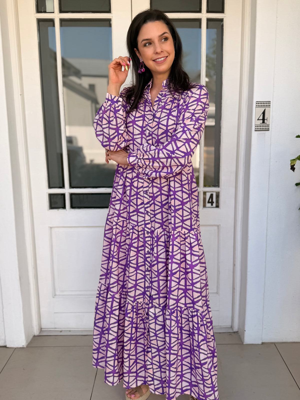 Gillian dress - Geometric purple
