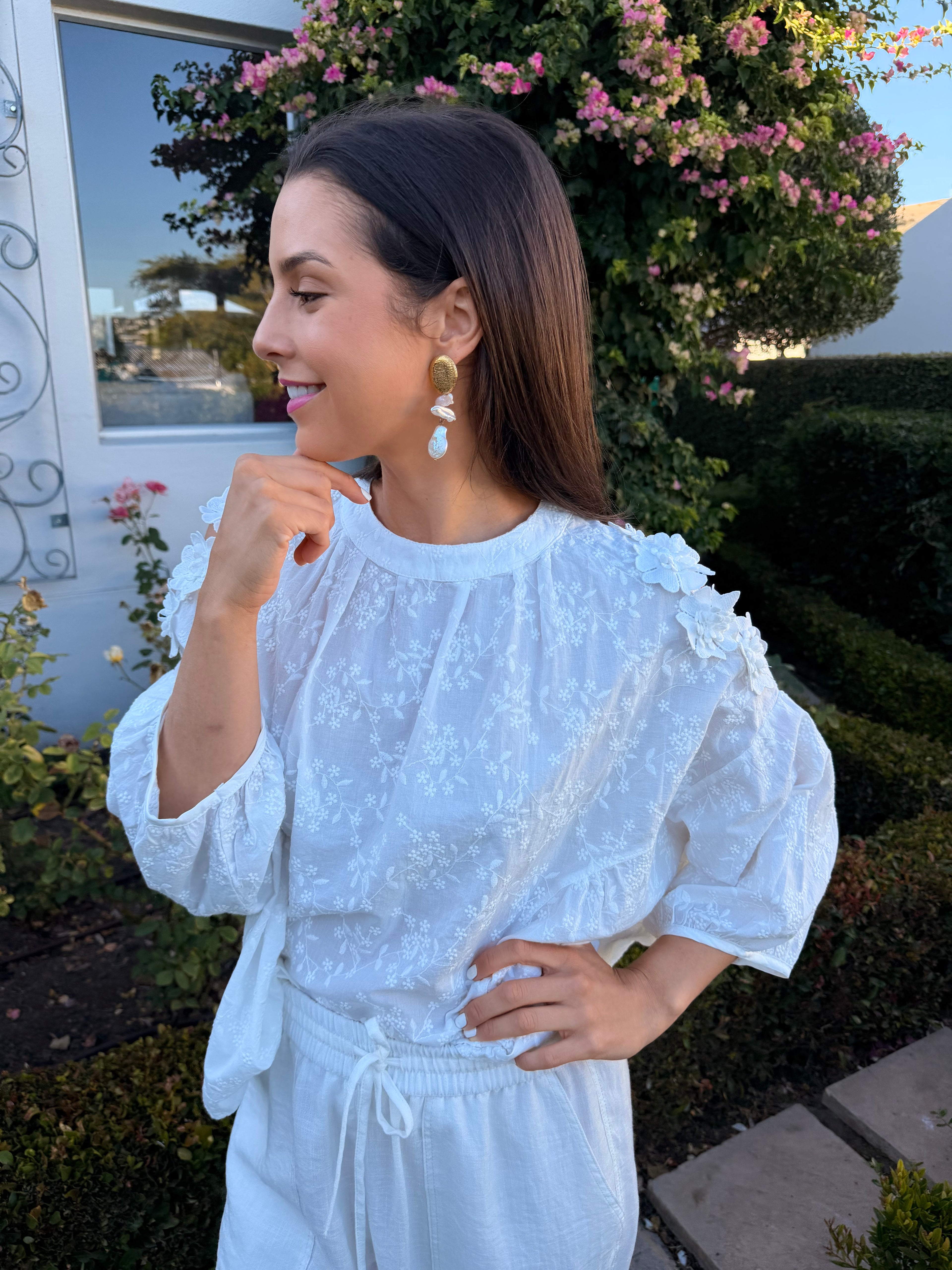 Christine Italian blouse - White anglaise