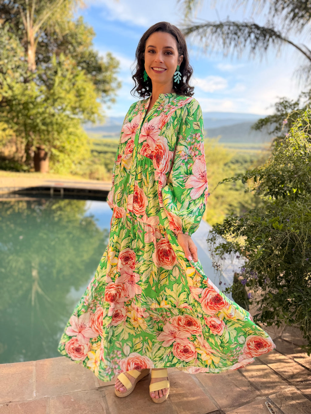 Jenna dress - Green rose