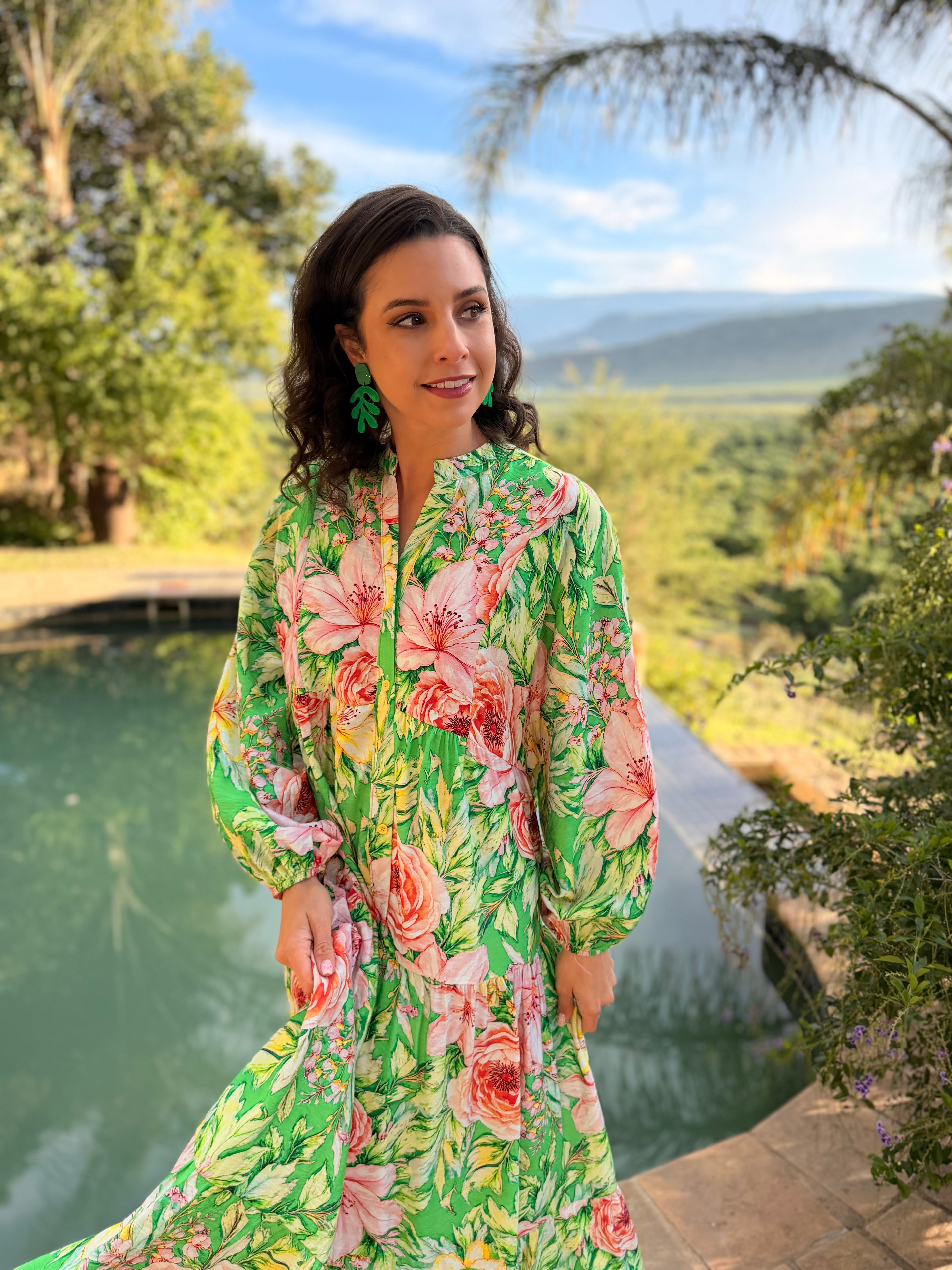Jenna dress - Green rose