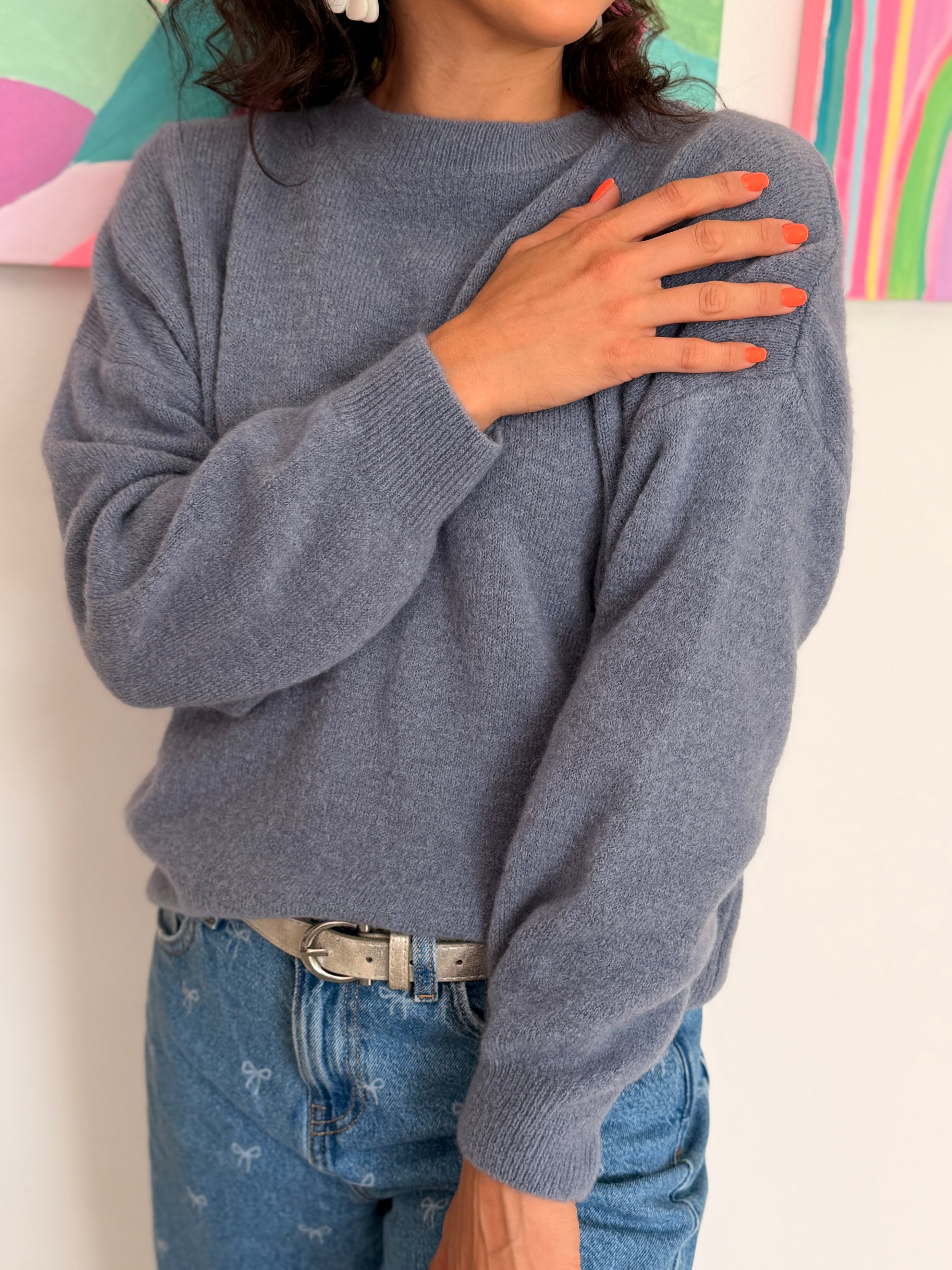 Baby alpaca knit - Denim blue