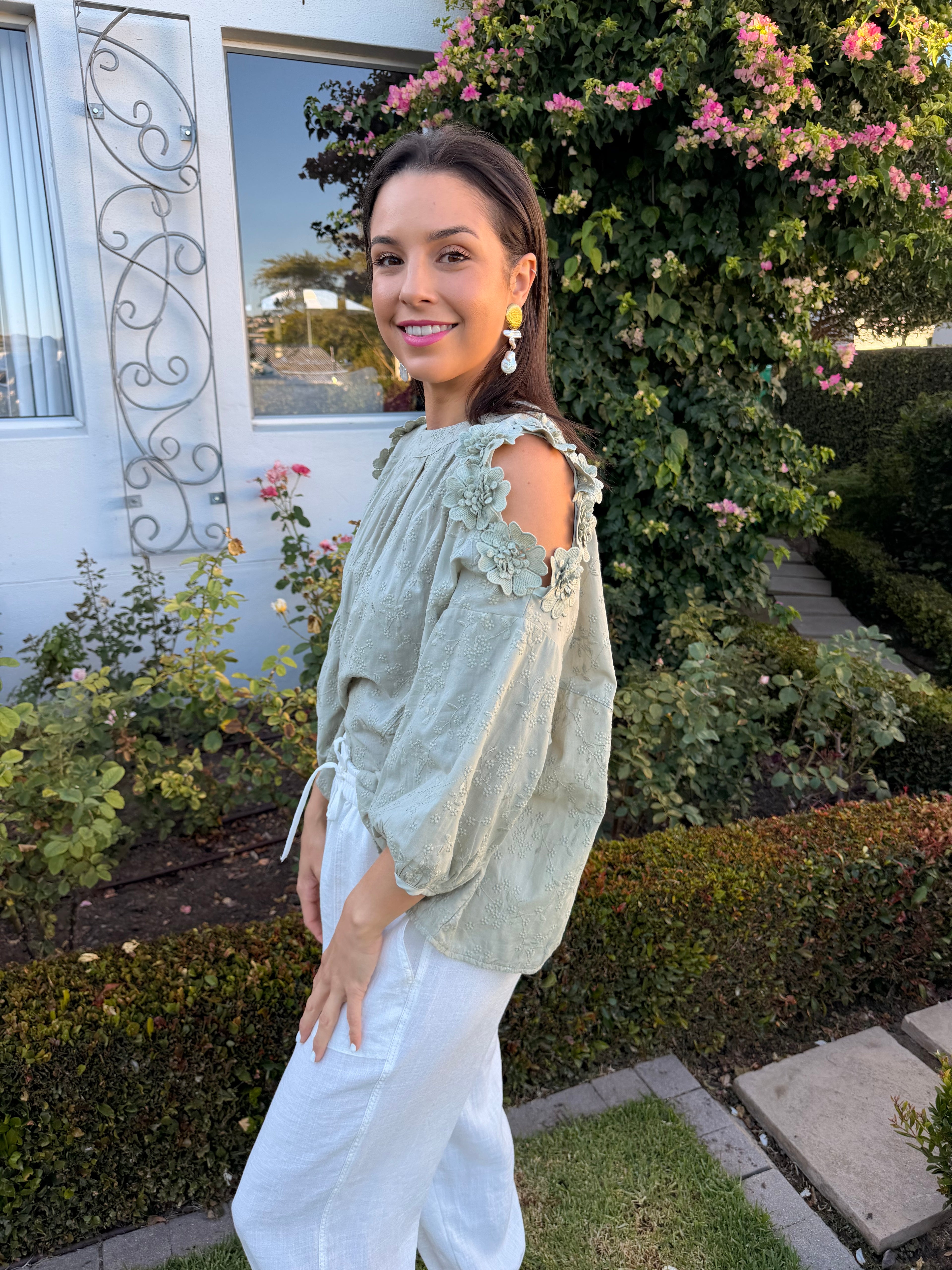 Christine Italian blouse - Sage