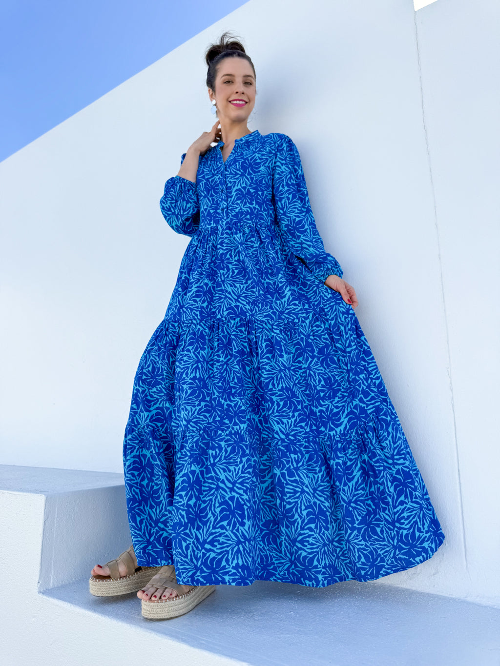 Thea dress - Blue floral
