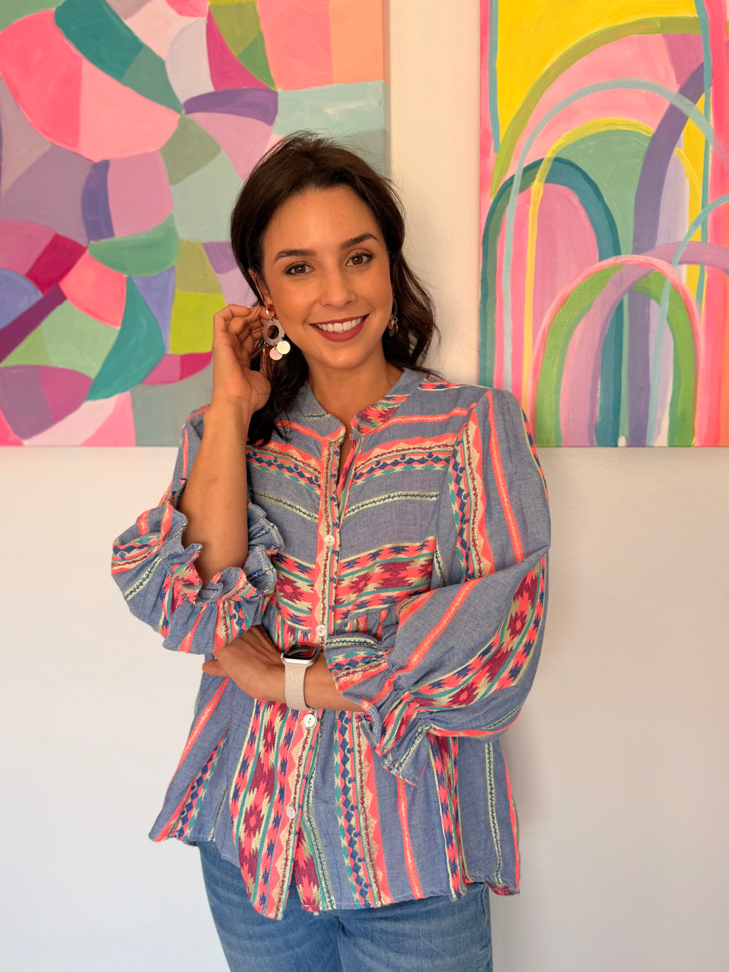 Jill top - Blue boho