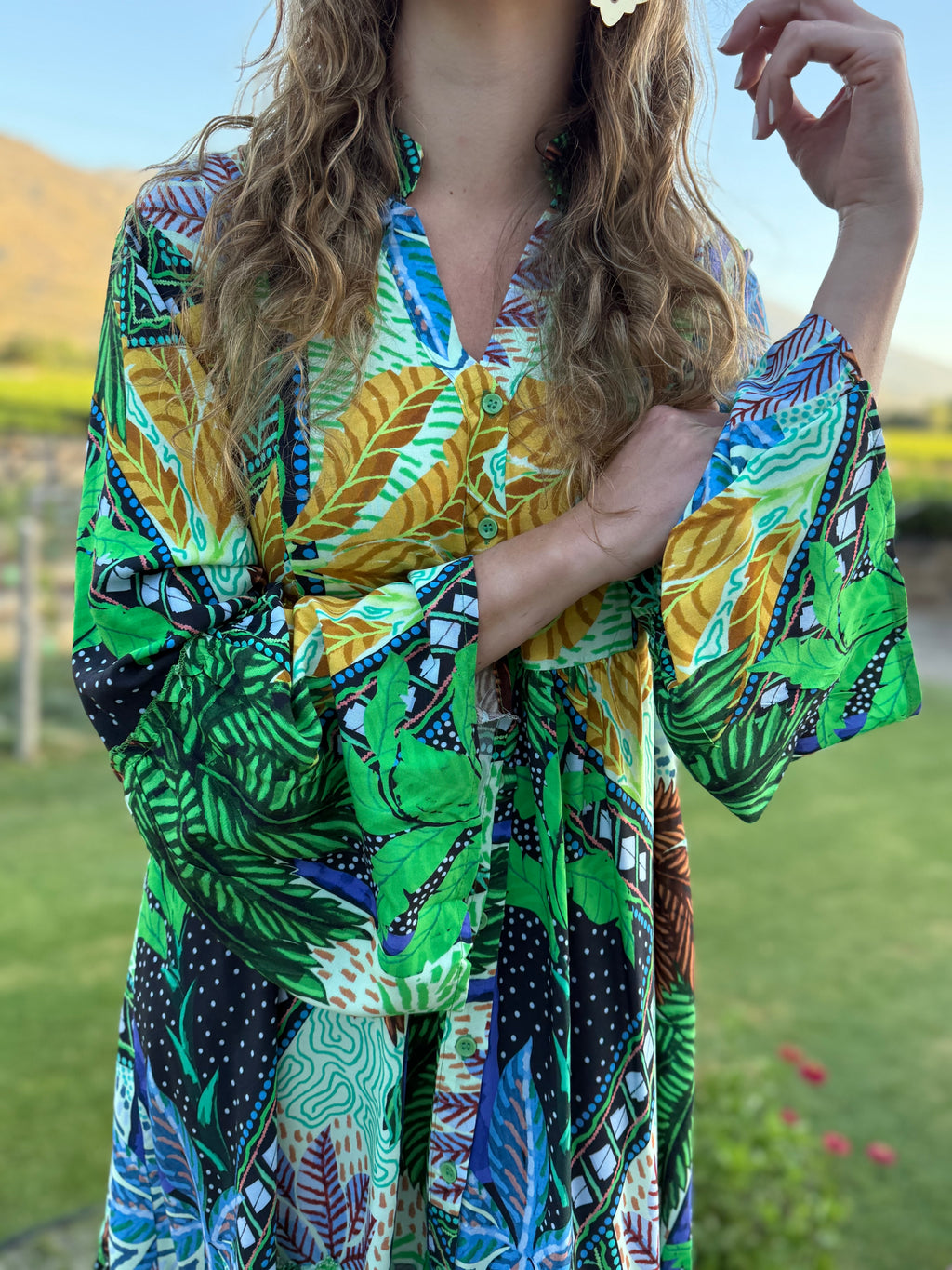 Petra dress - Dotted leafs