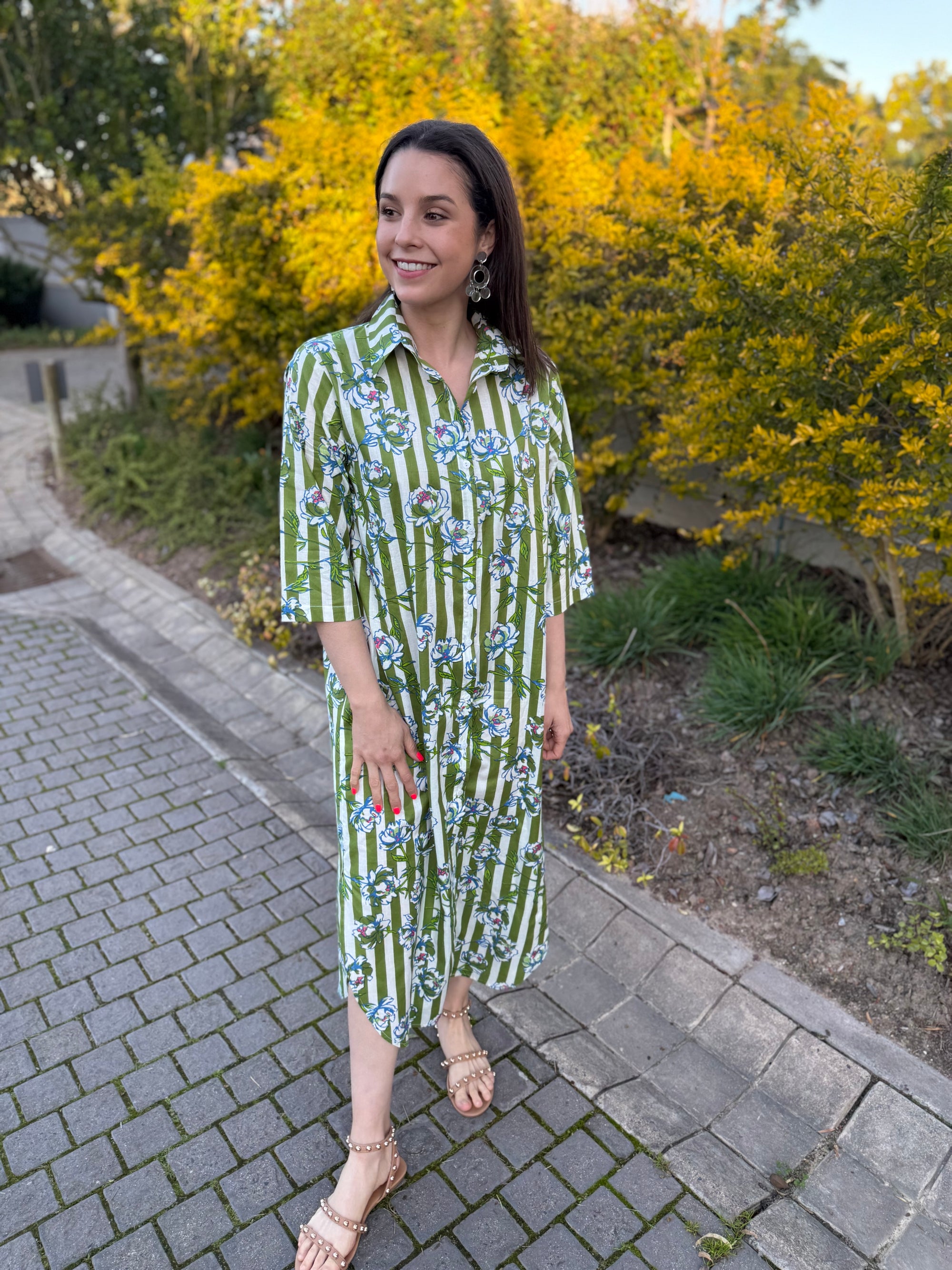 Jennifer dress - Green stripe