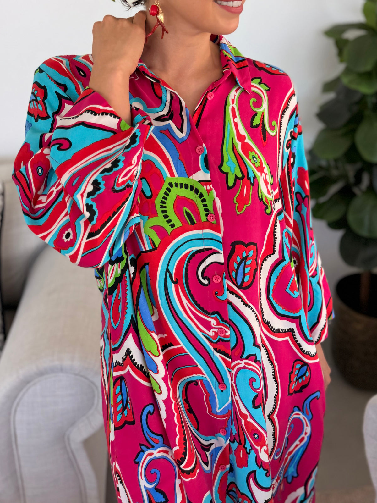 Gerda dress - Pink paisley