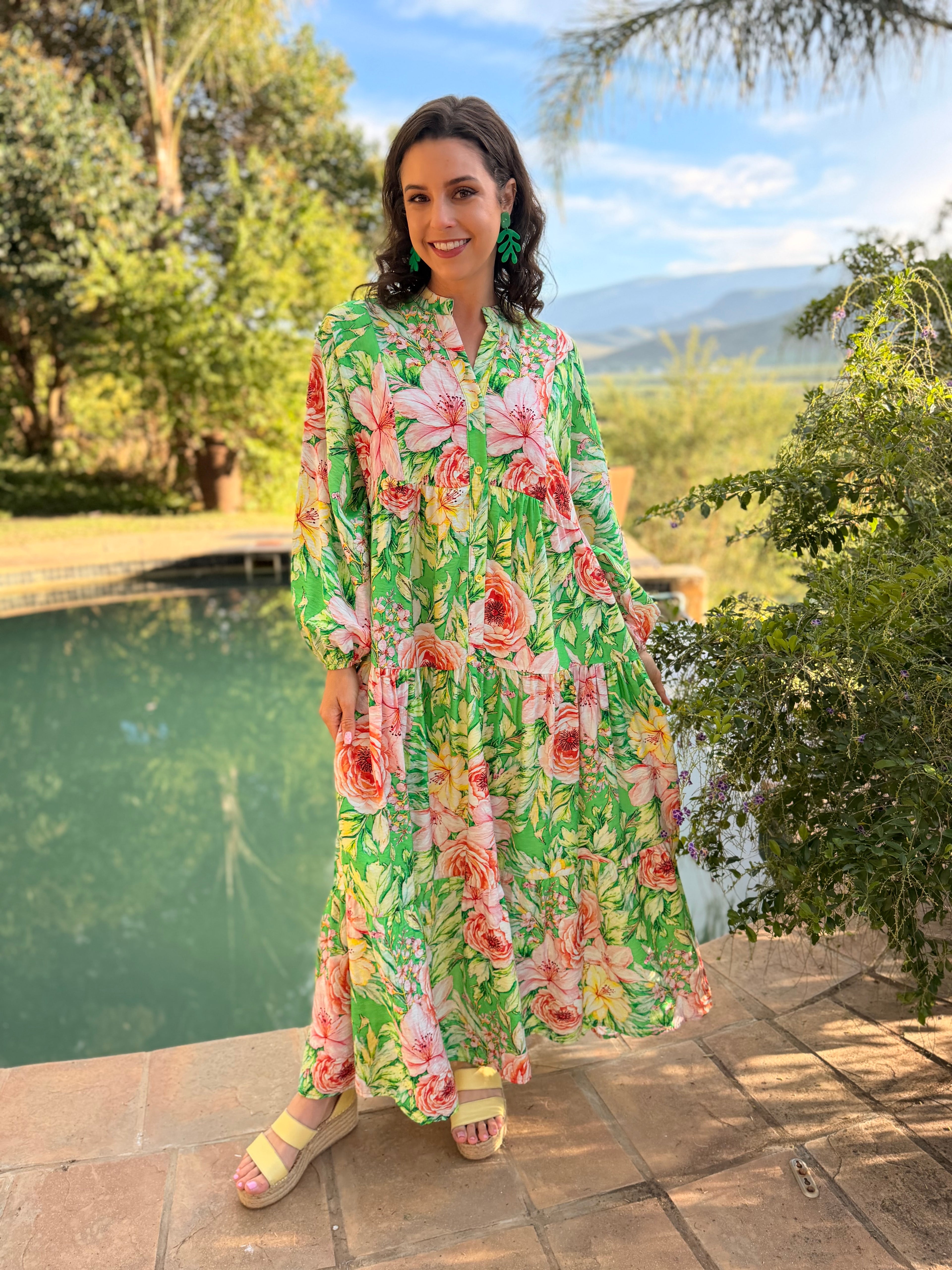 Jenna dress - Green rose