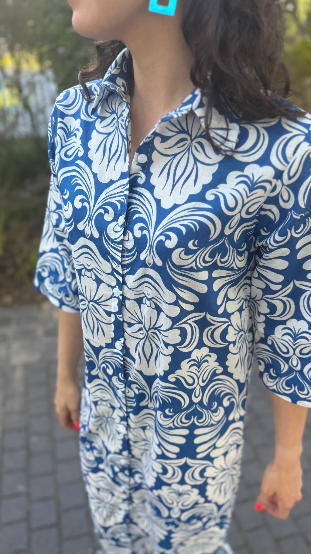 Jennifer dress - Blue & White