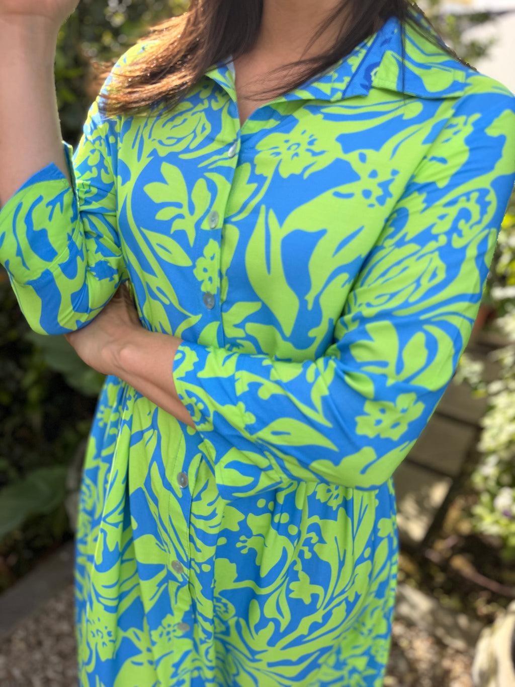 Viva dress - Lime & Blue