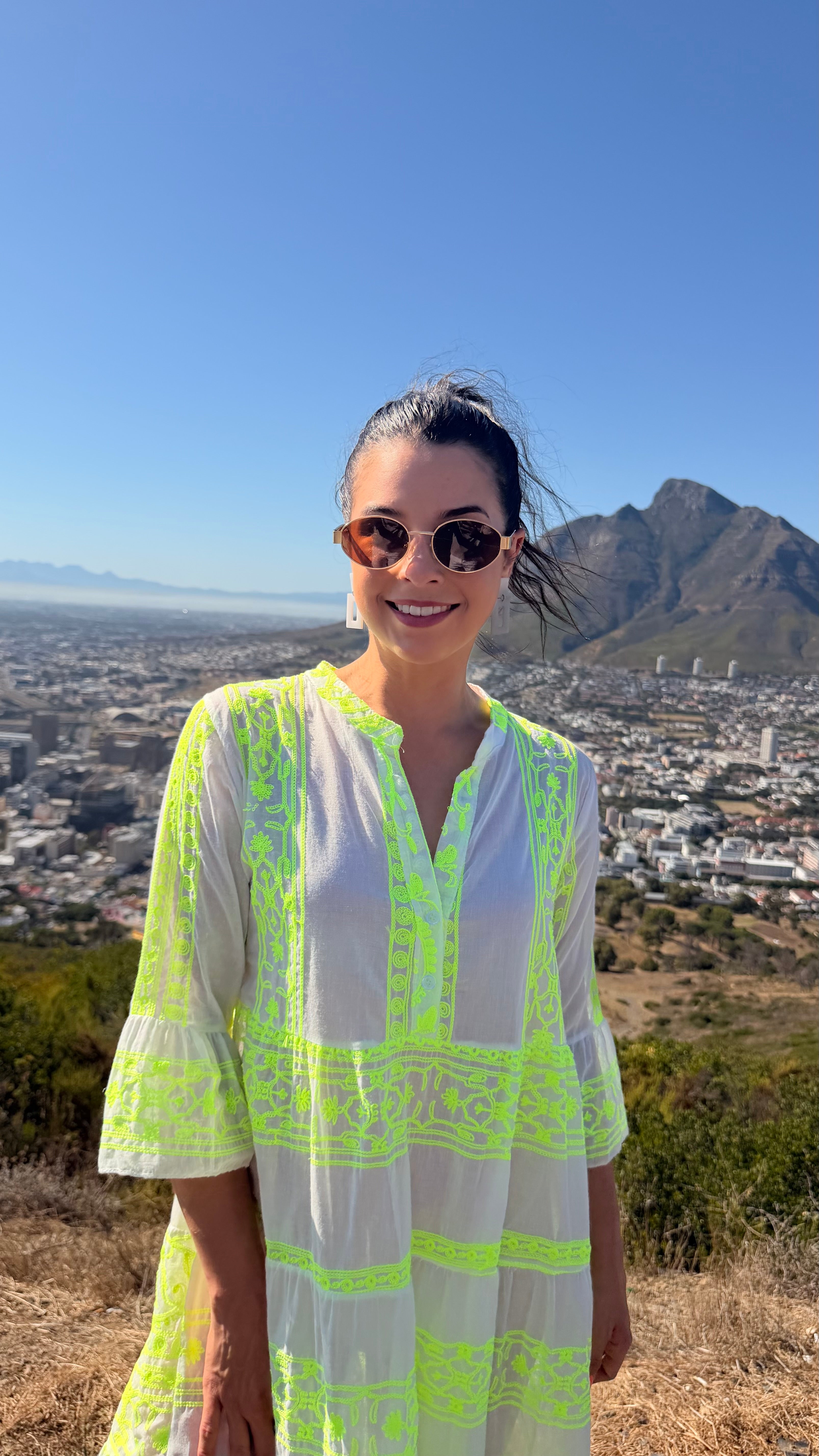 Selena dress - Highlighter yellow