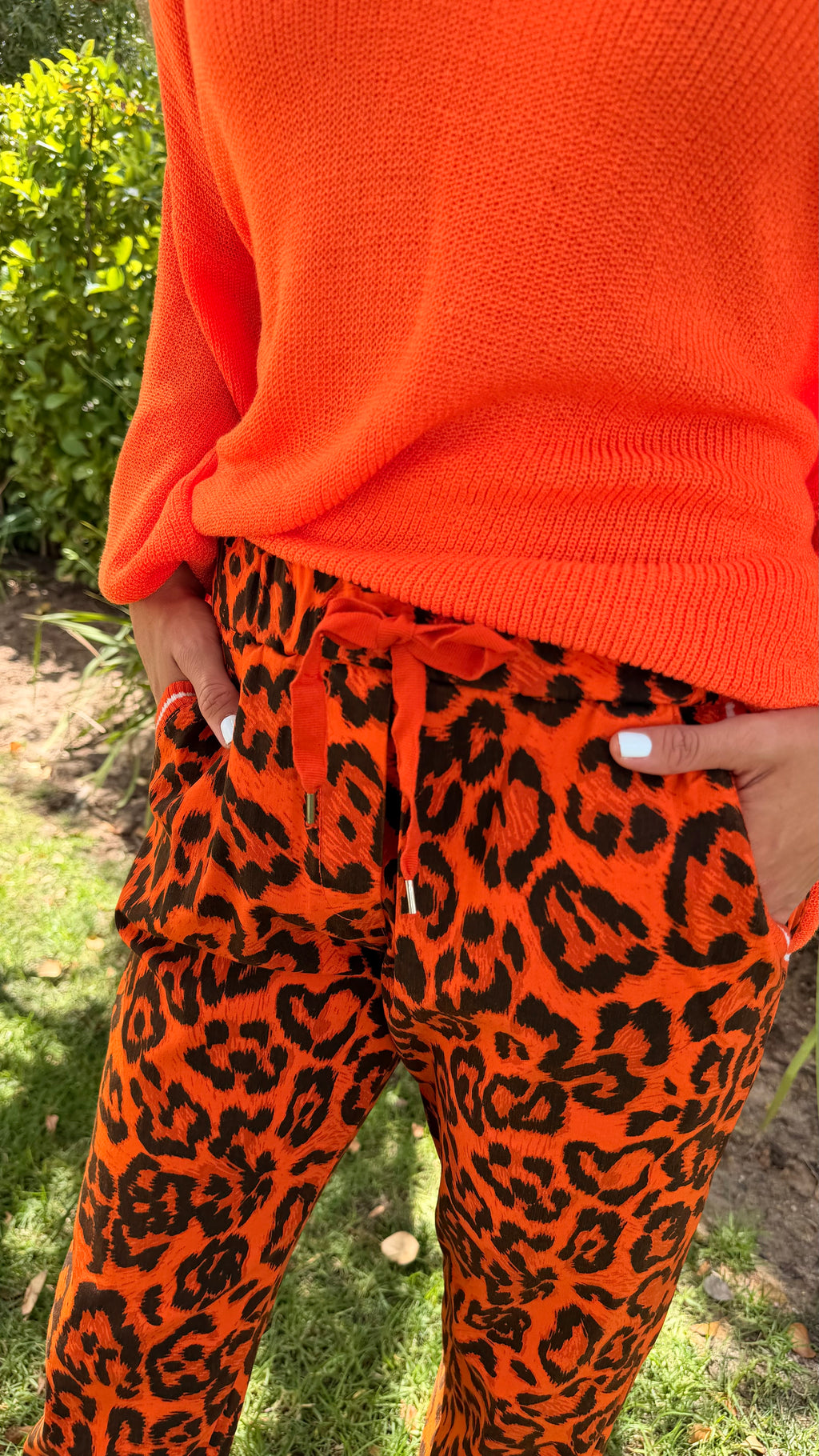Italian pants - Orange leopard
