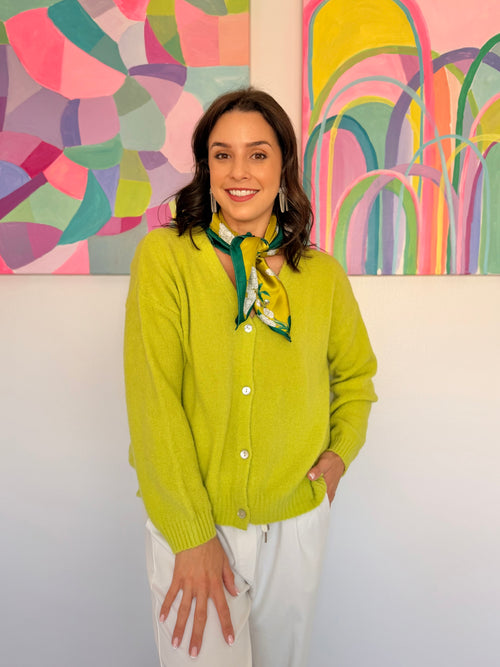 Baby alpaca cardigan - Lime