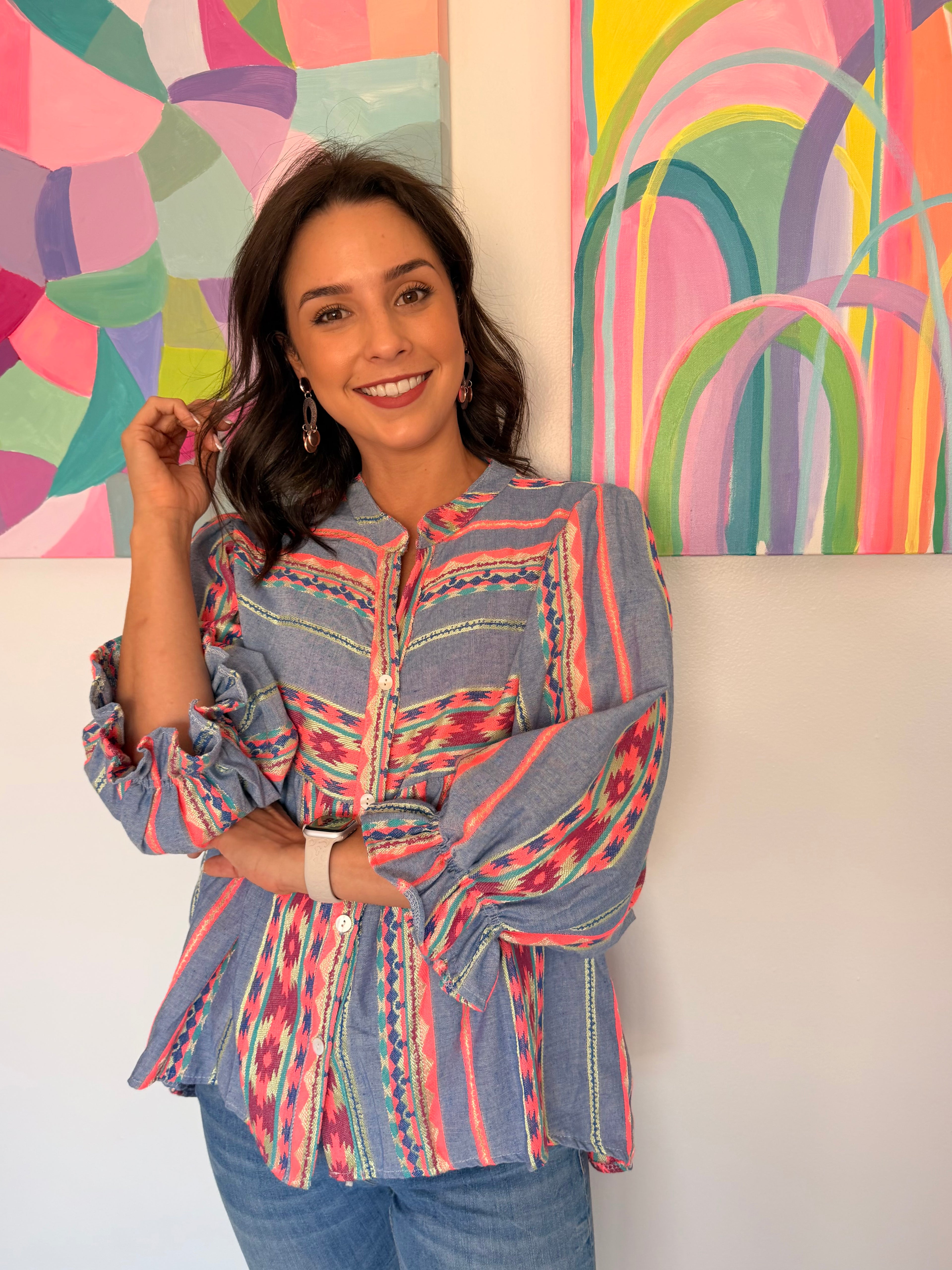 Jill top - Blue boho