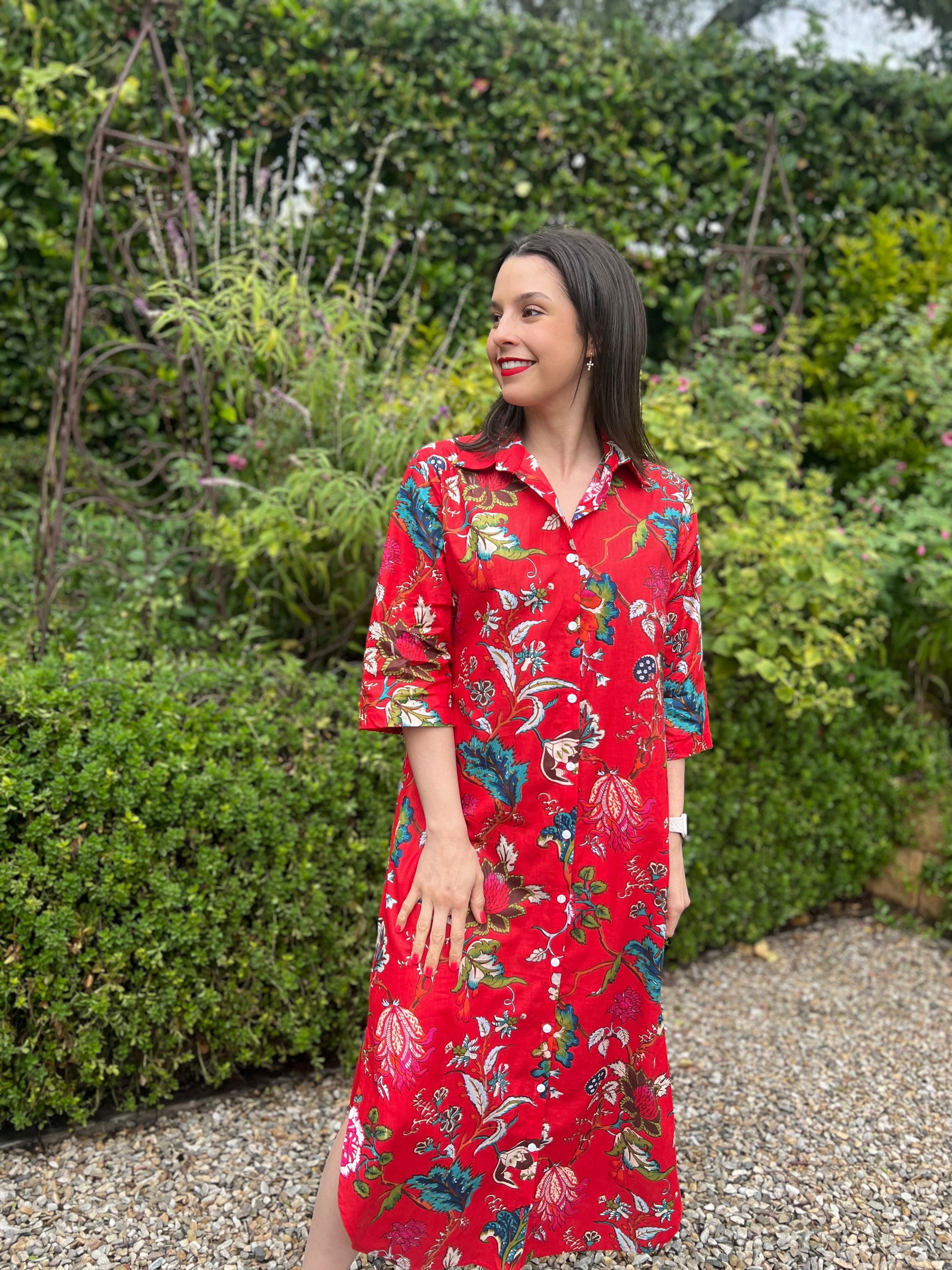 Jennifer dress - Red floral