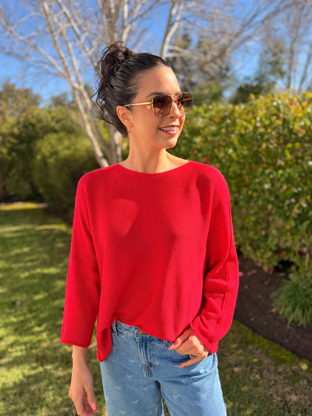 Italian cotton knit - Red