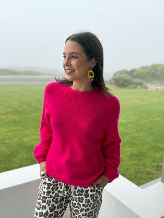 Baby alpaca knit - Cerise