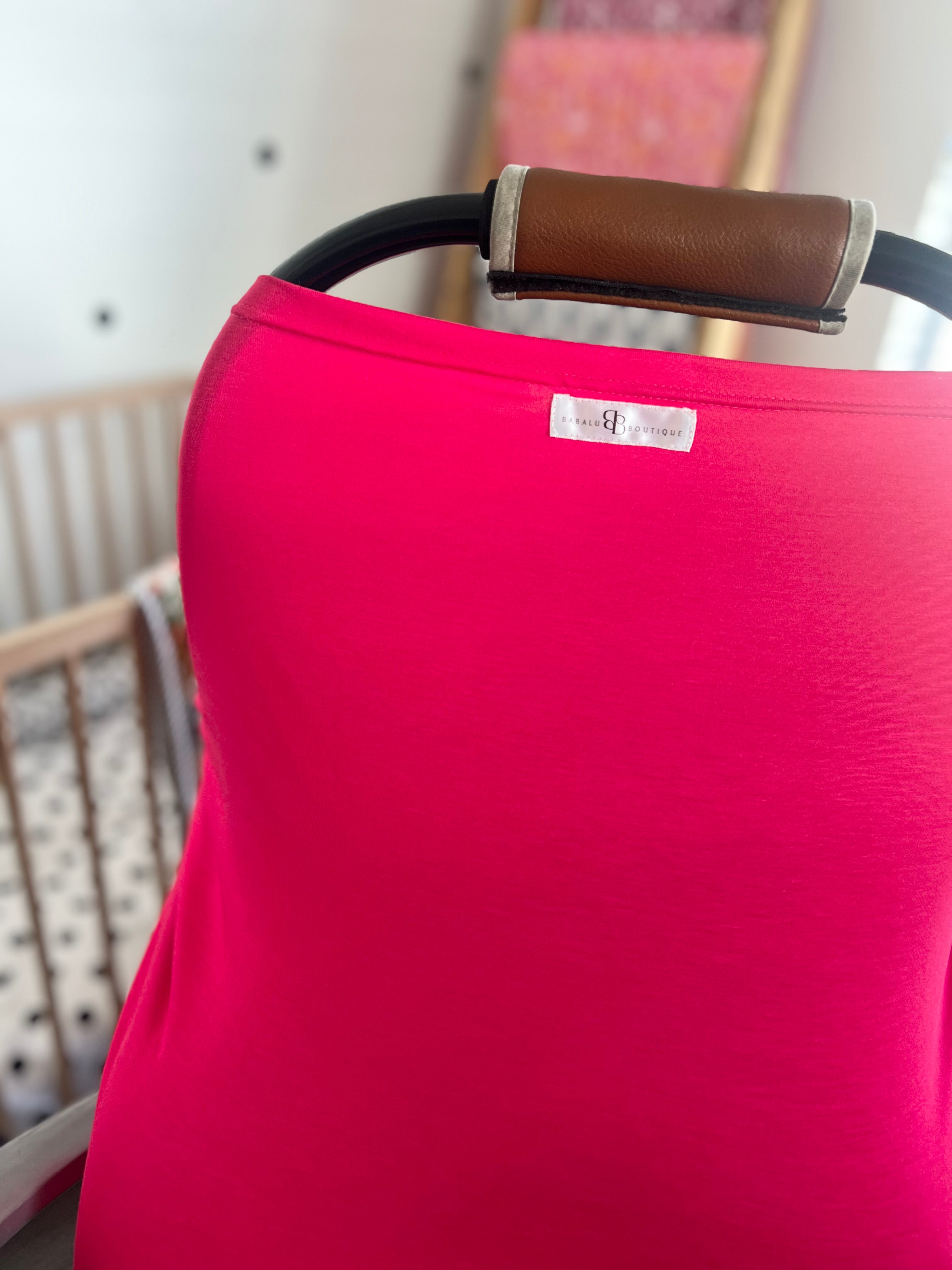 Carseat cover / feeding blanket - Cerise
