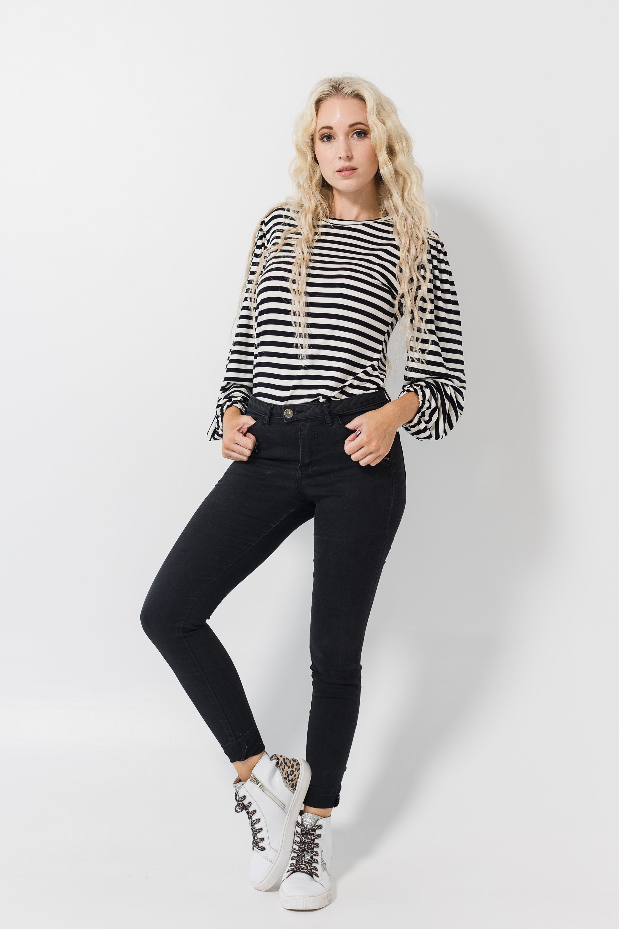 Mia top - Black stripe