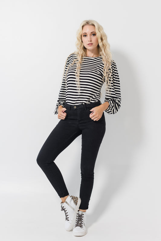 Mia top - Black stripe