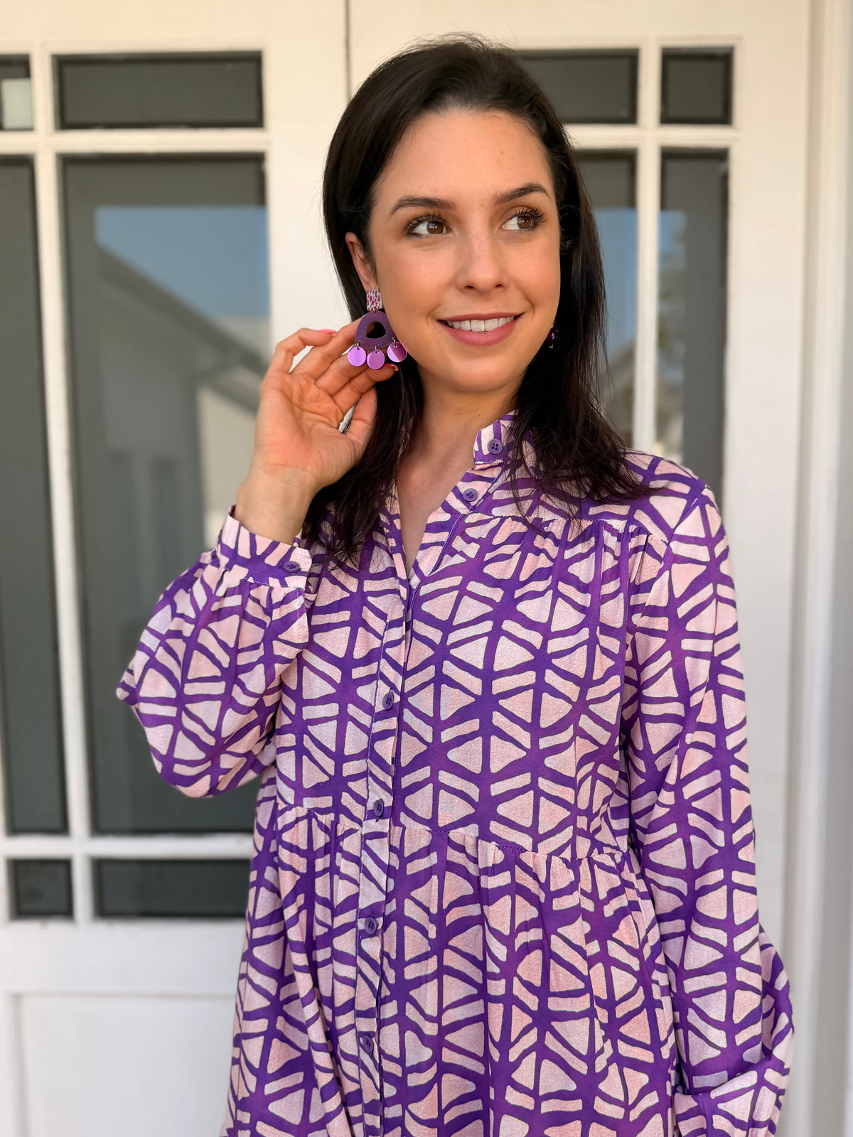 Gillian dress - Geometric purple