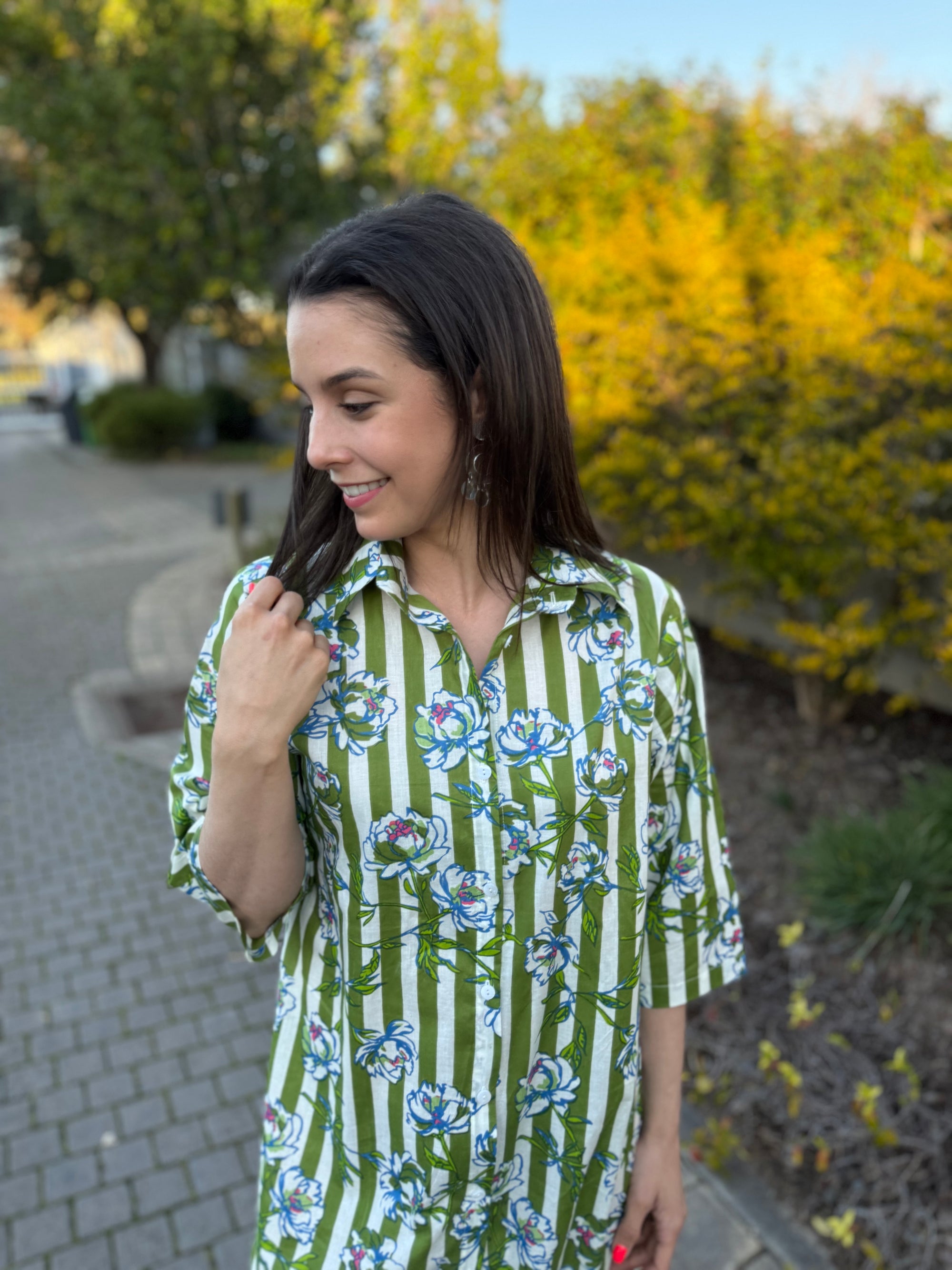 Jennifer dress - Green stripe