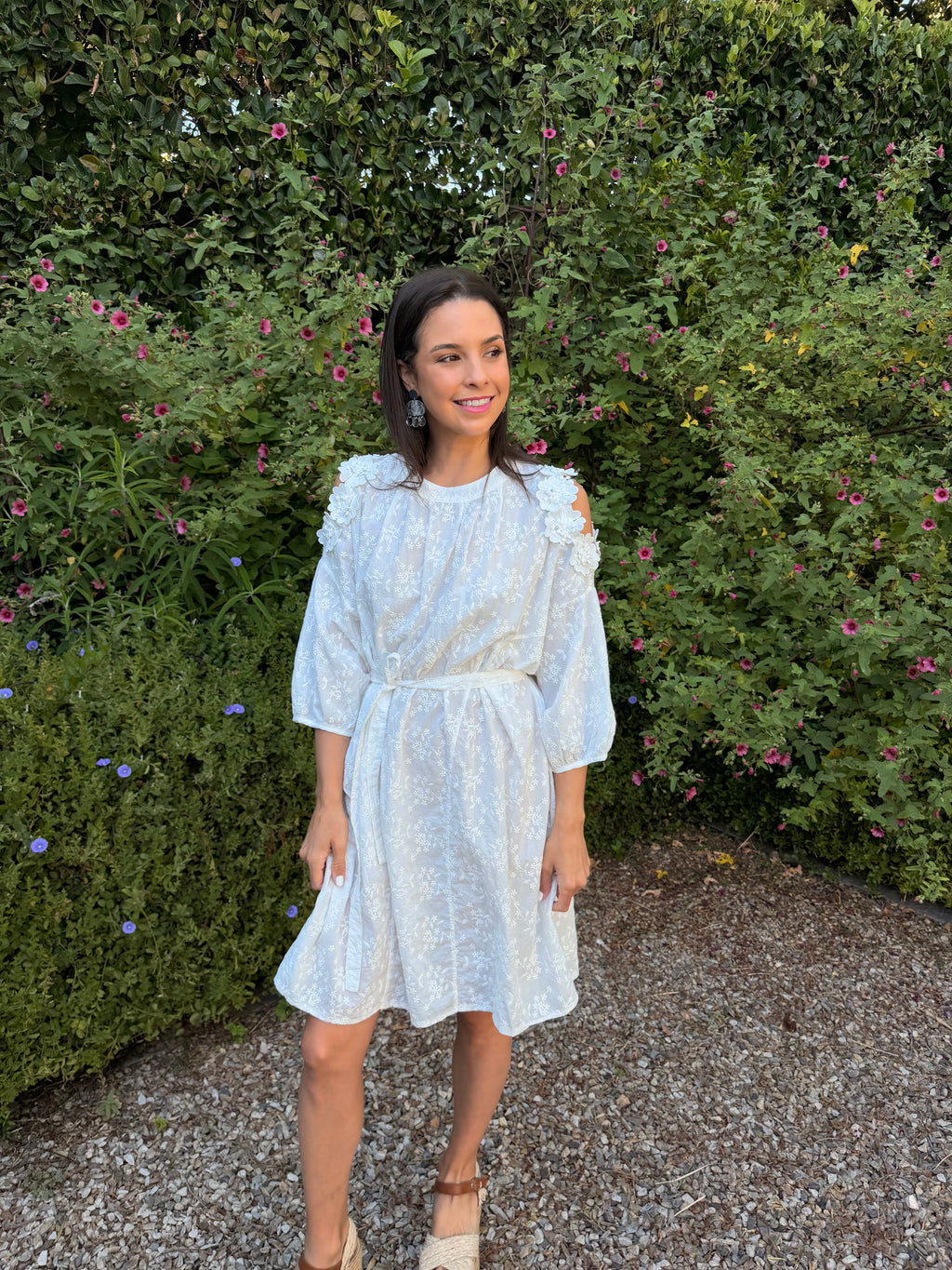 Liliana Italian dress - White anglaise