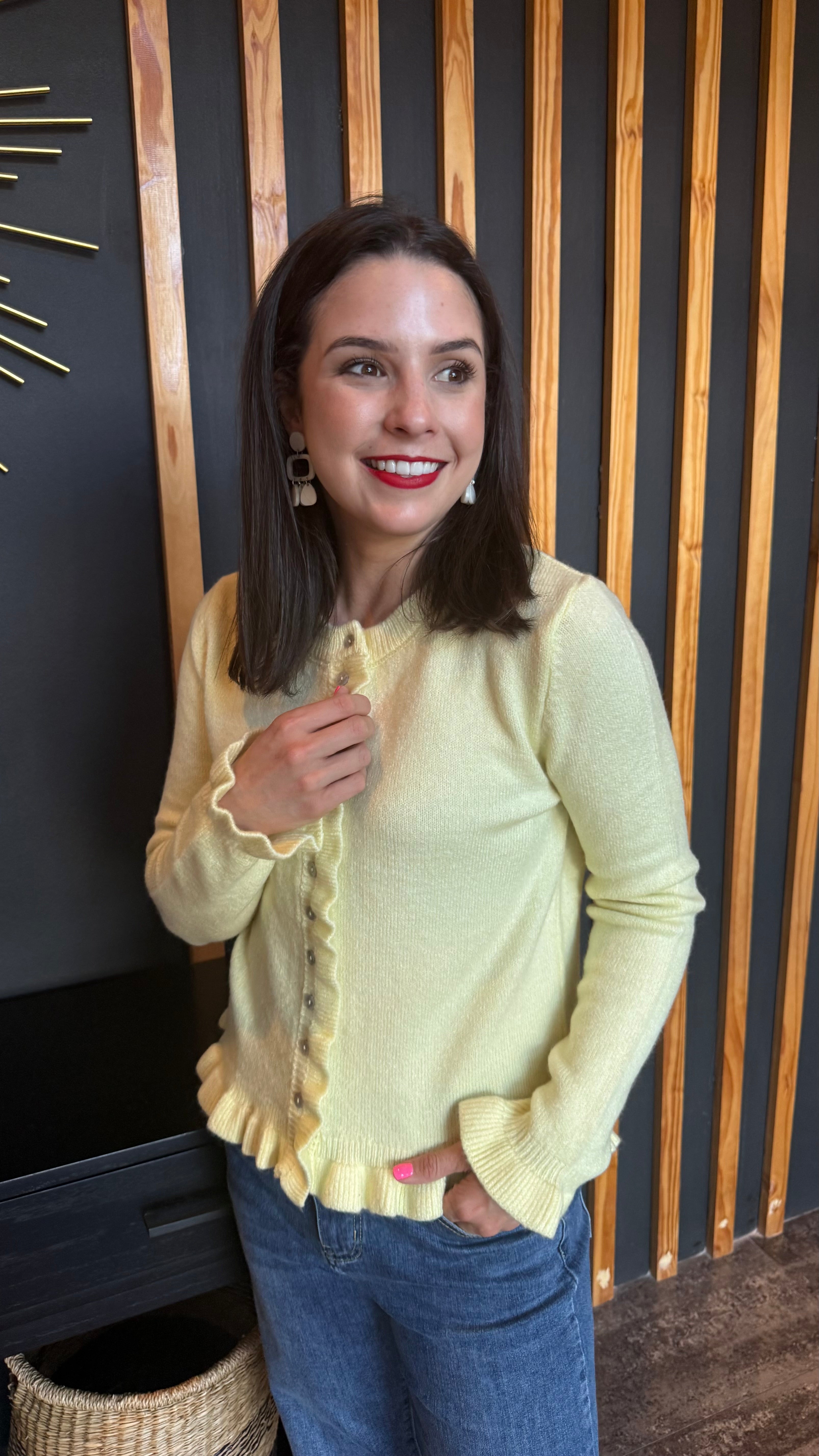 Frida frill knit - Yellow