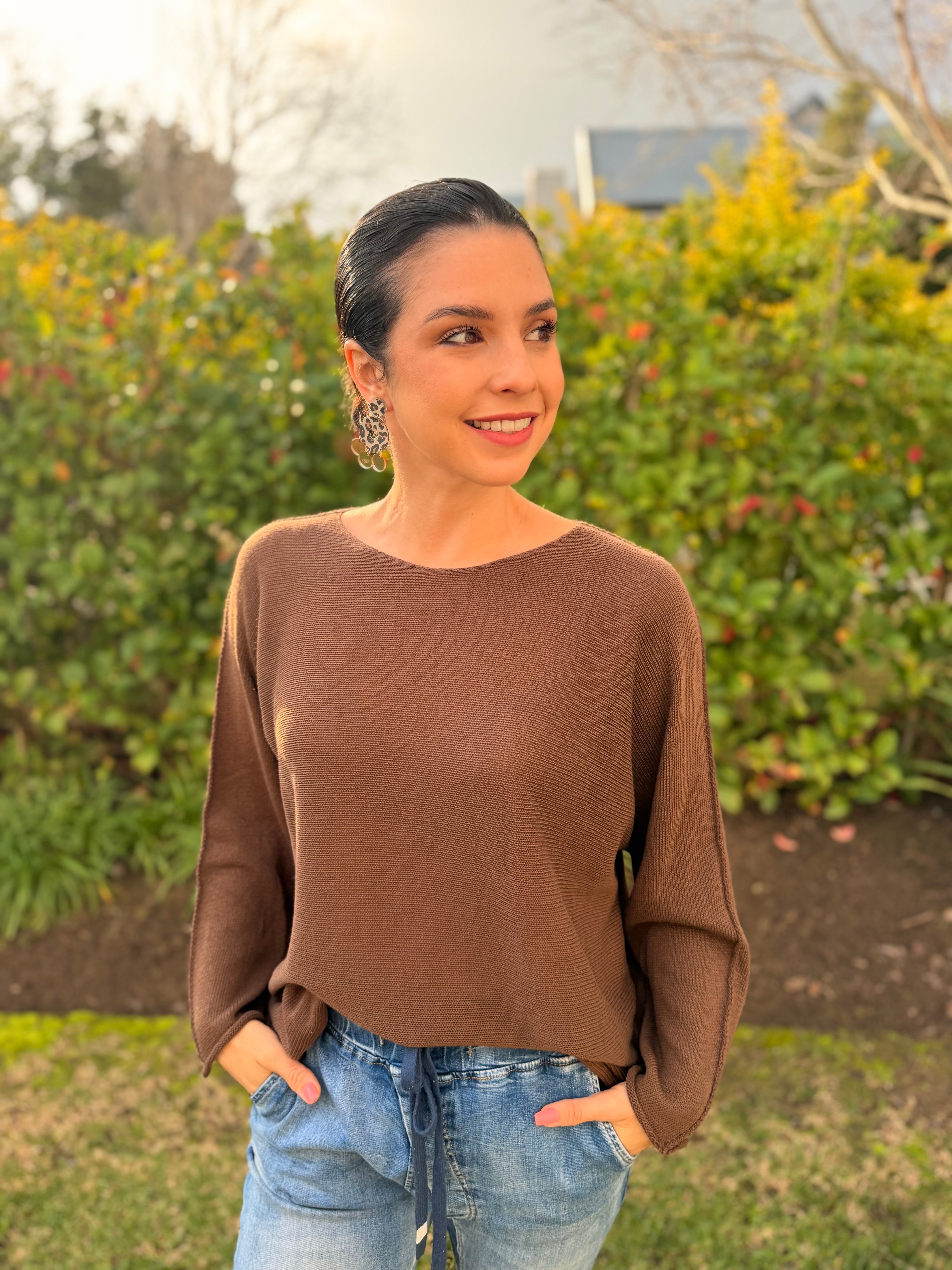 Italian cotton knit - Brown