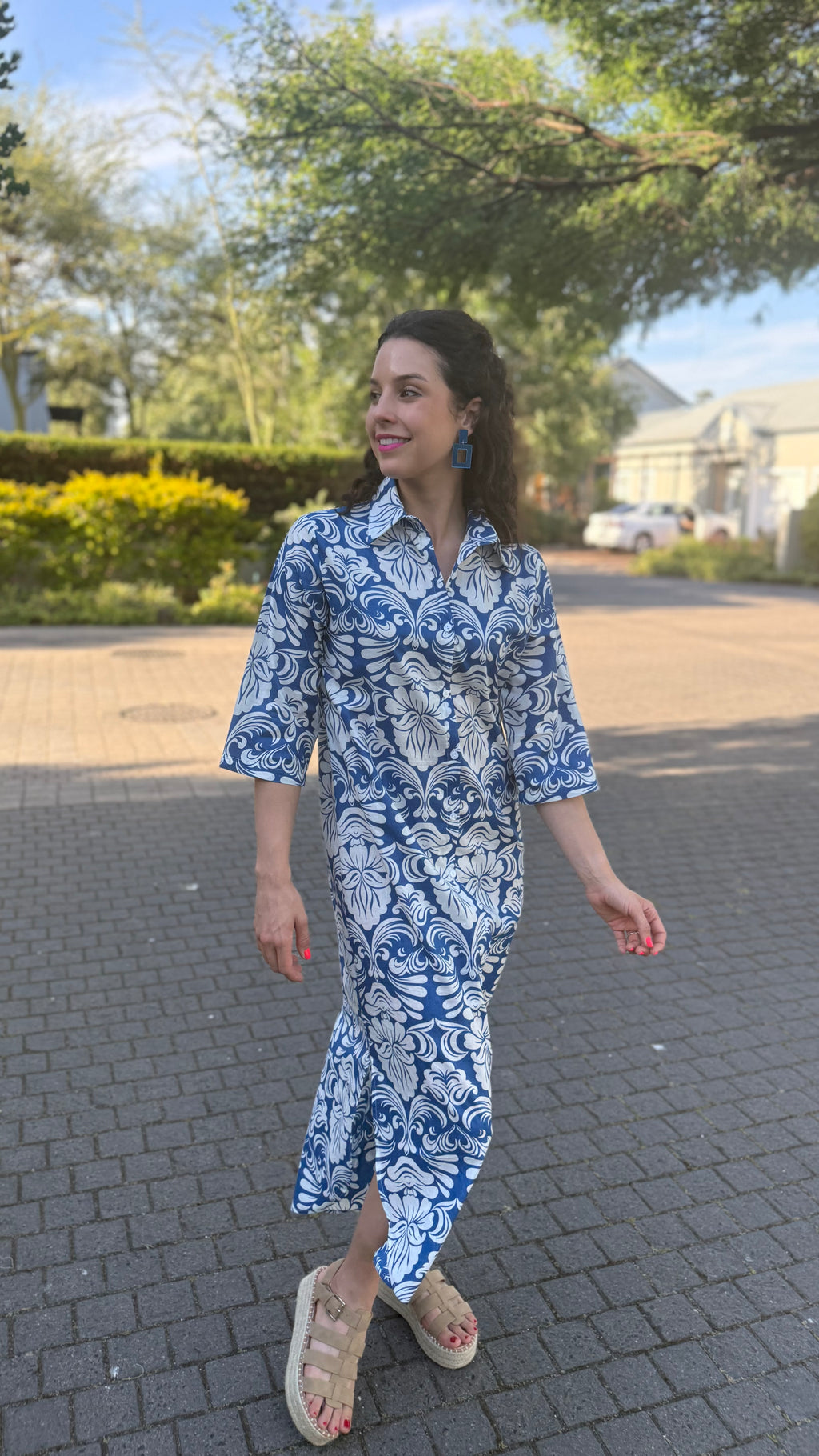 Jennifer dress - Blue & White