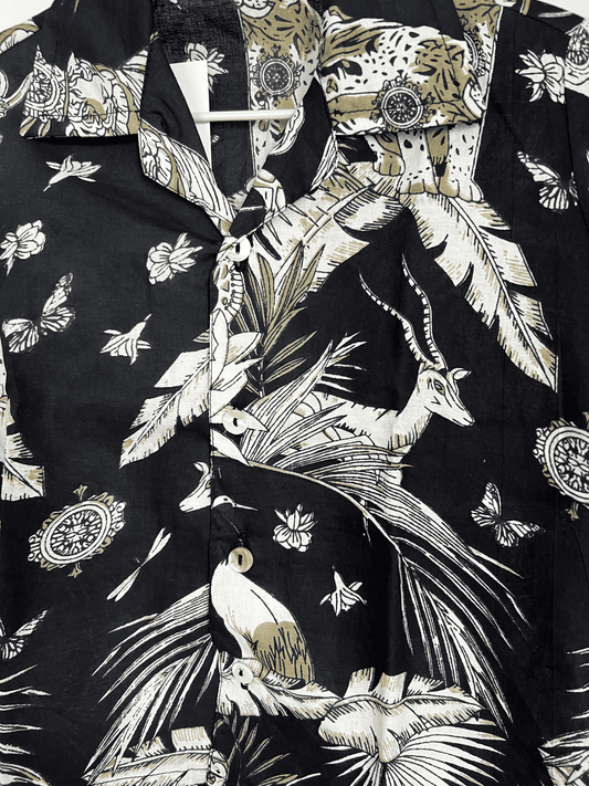 Boys shirt (short sleeve) - Jungle king black Babalu boutique