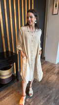 Italian linen dress - beige