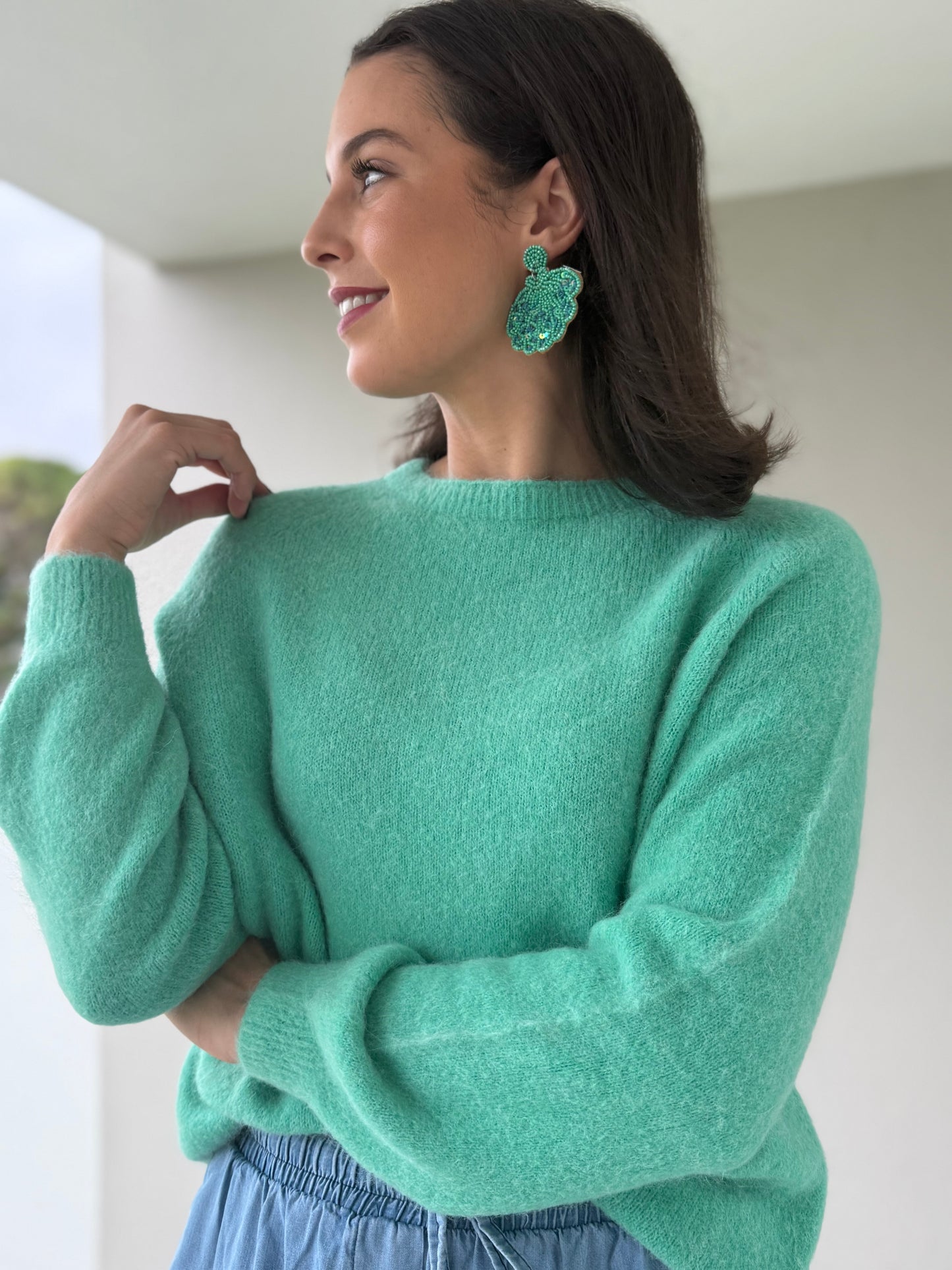 Will restock soon!! Baby alpaca knit - Aqua