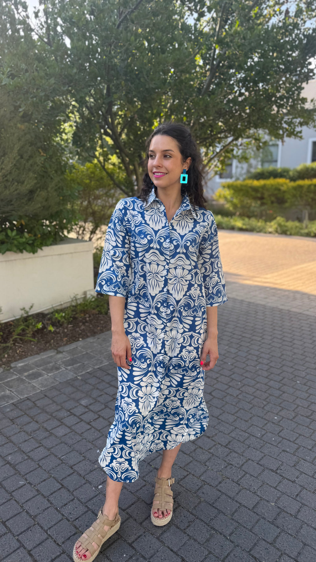 Jennifer dress - Blue & White