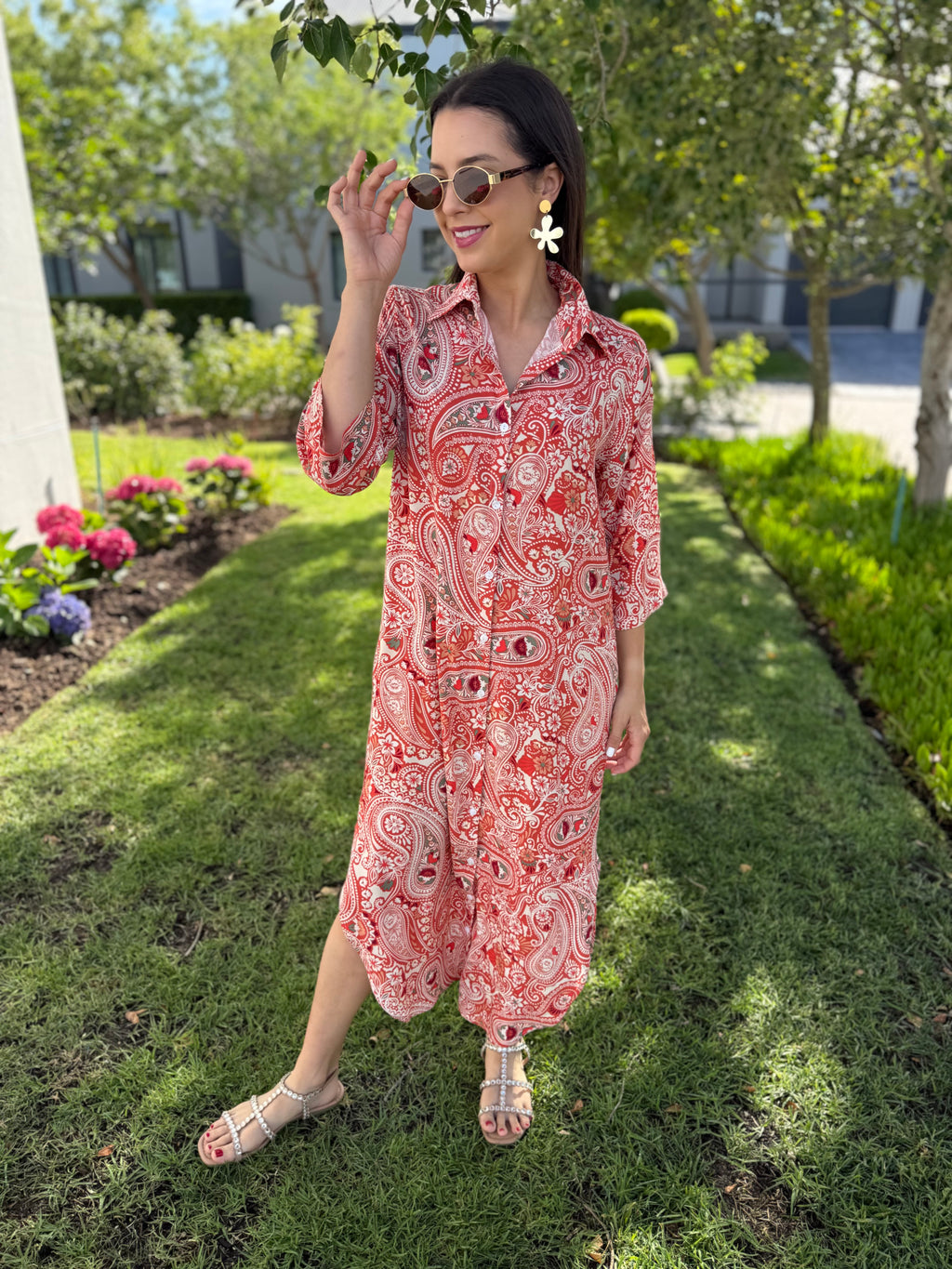 Jennifer dress - Orange Paisley