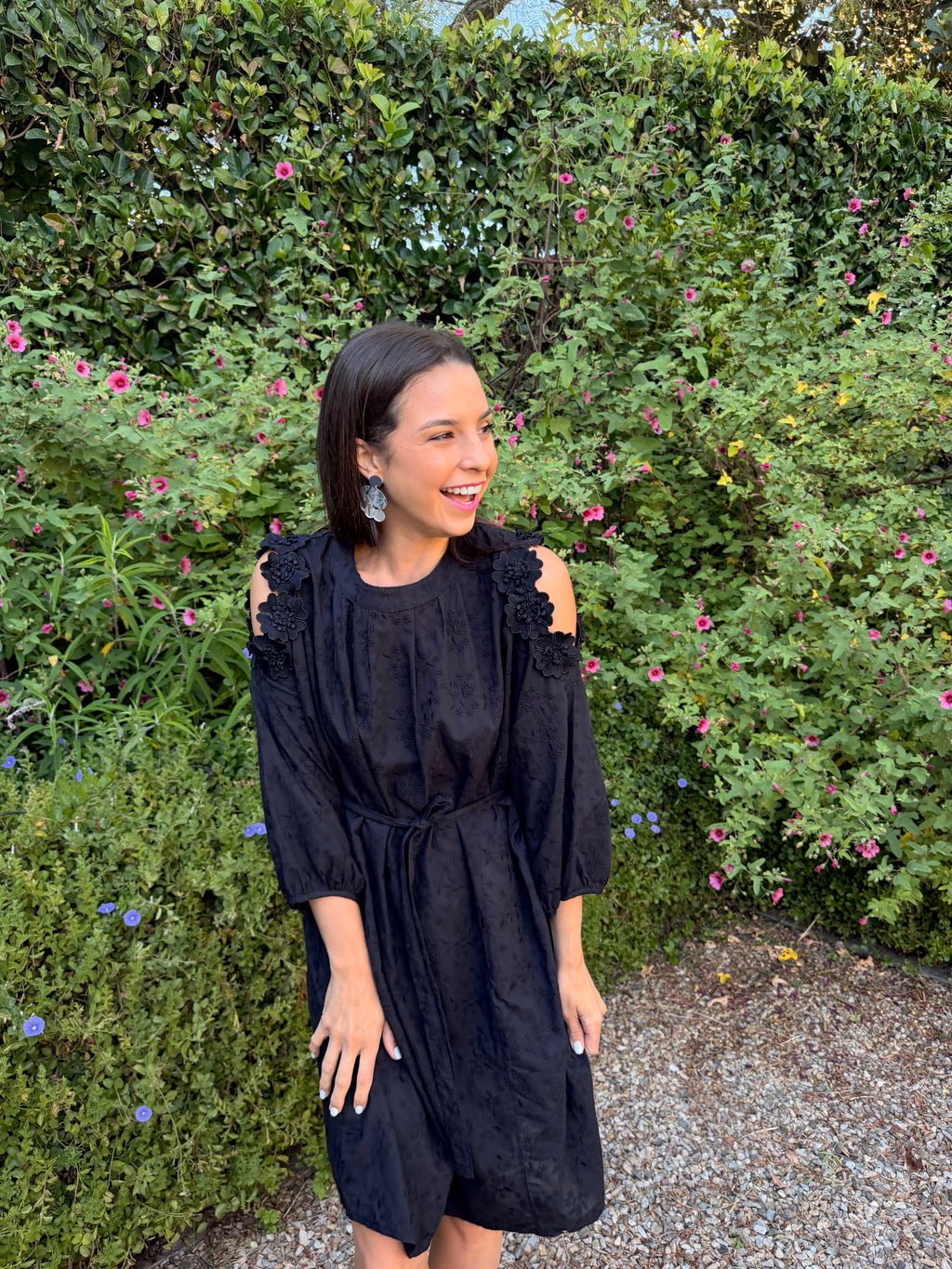 Liliana Italian dress - Black anglaise