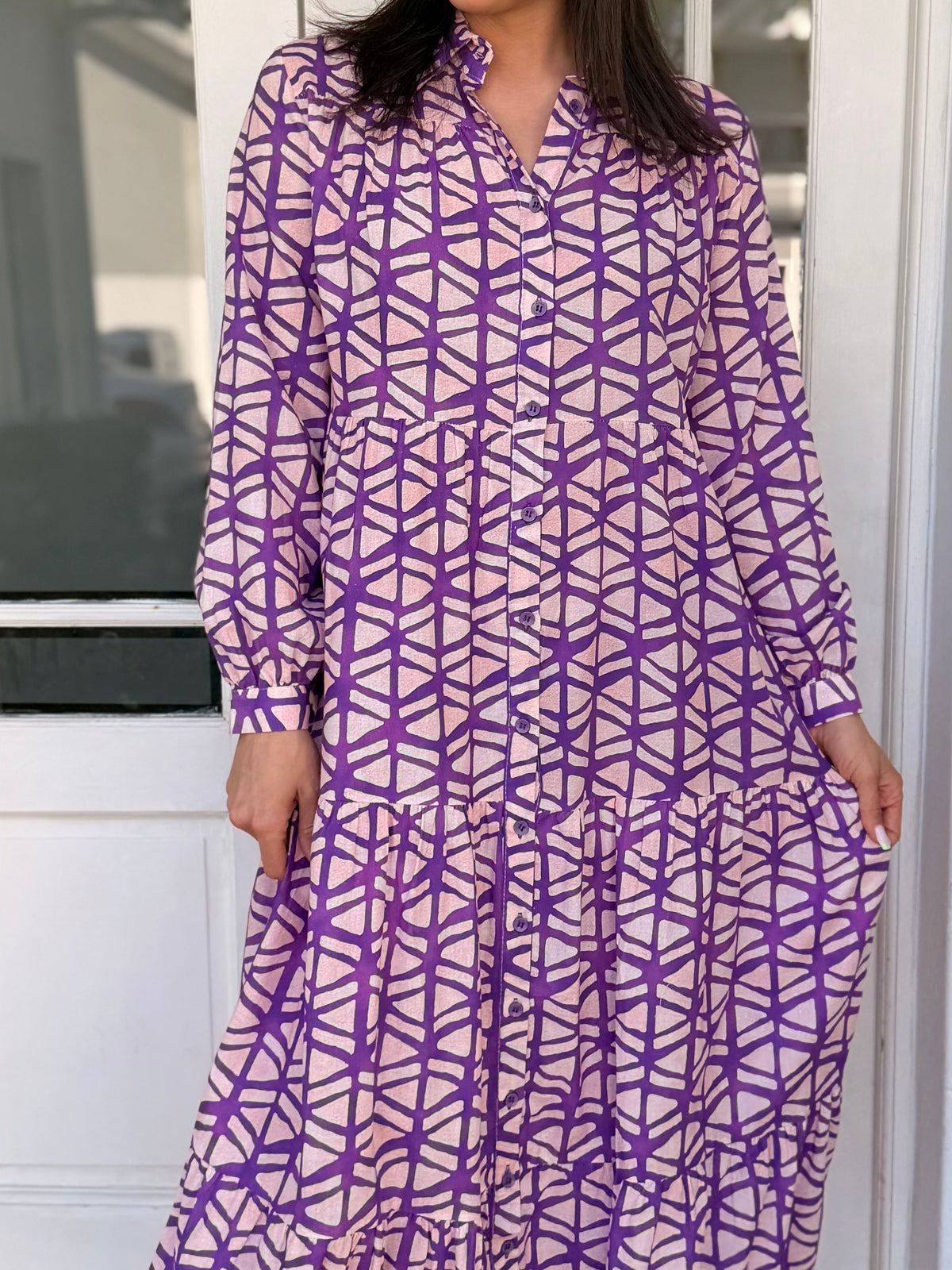 Gillian dress - Geometric purple