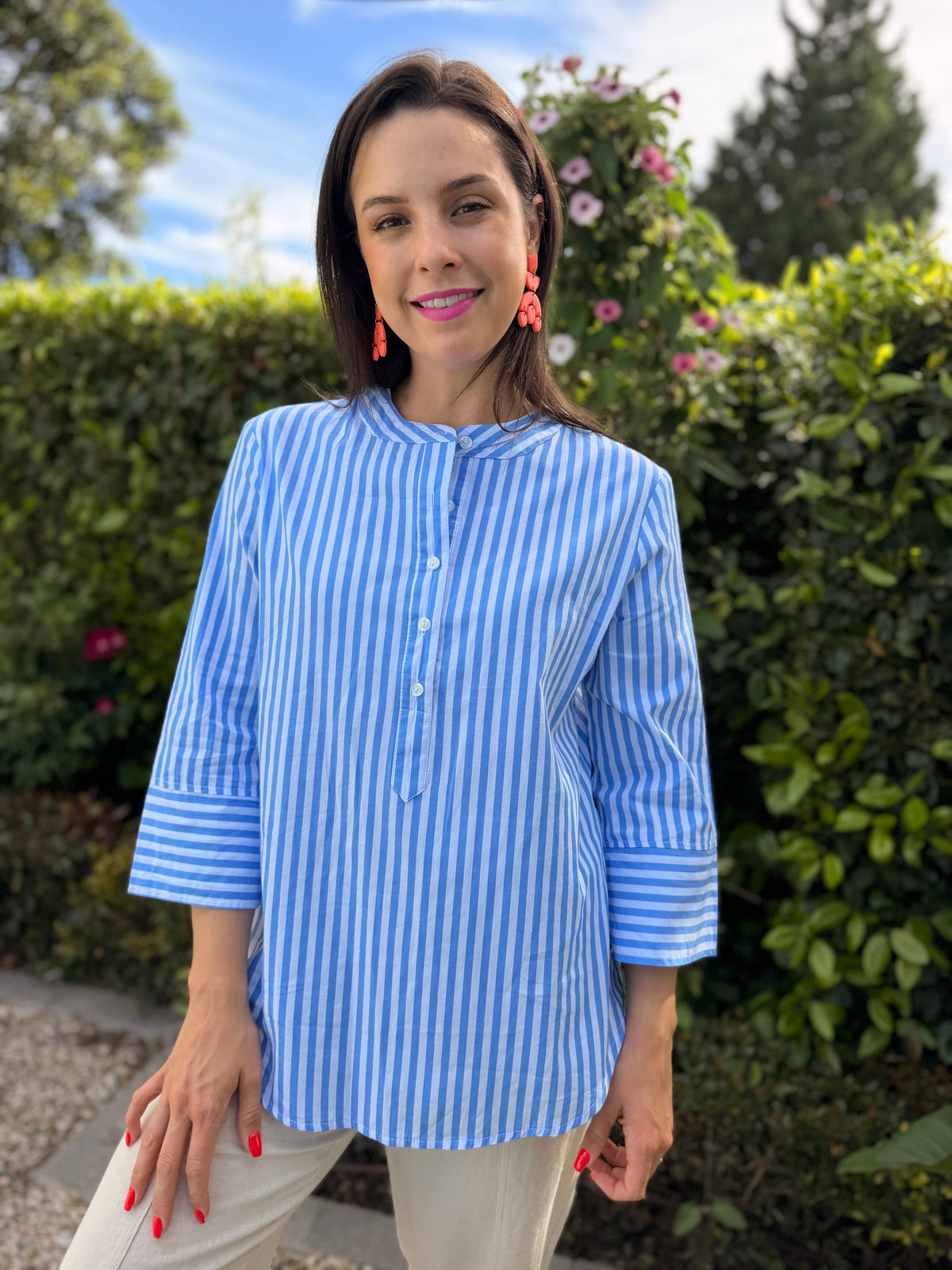 Kayla shirt - Blue stripe