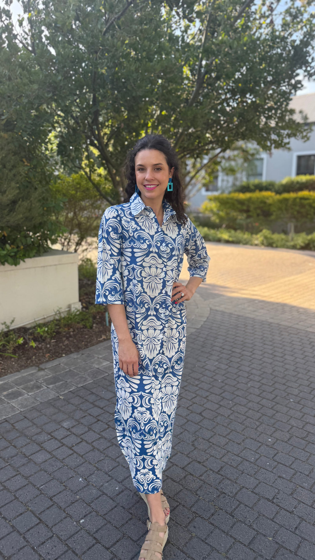 Jennifer dress - Blue & White