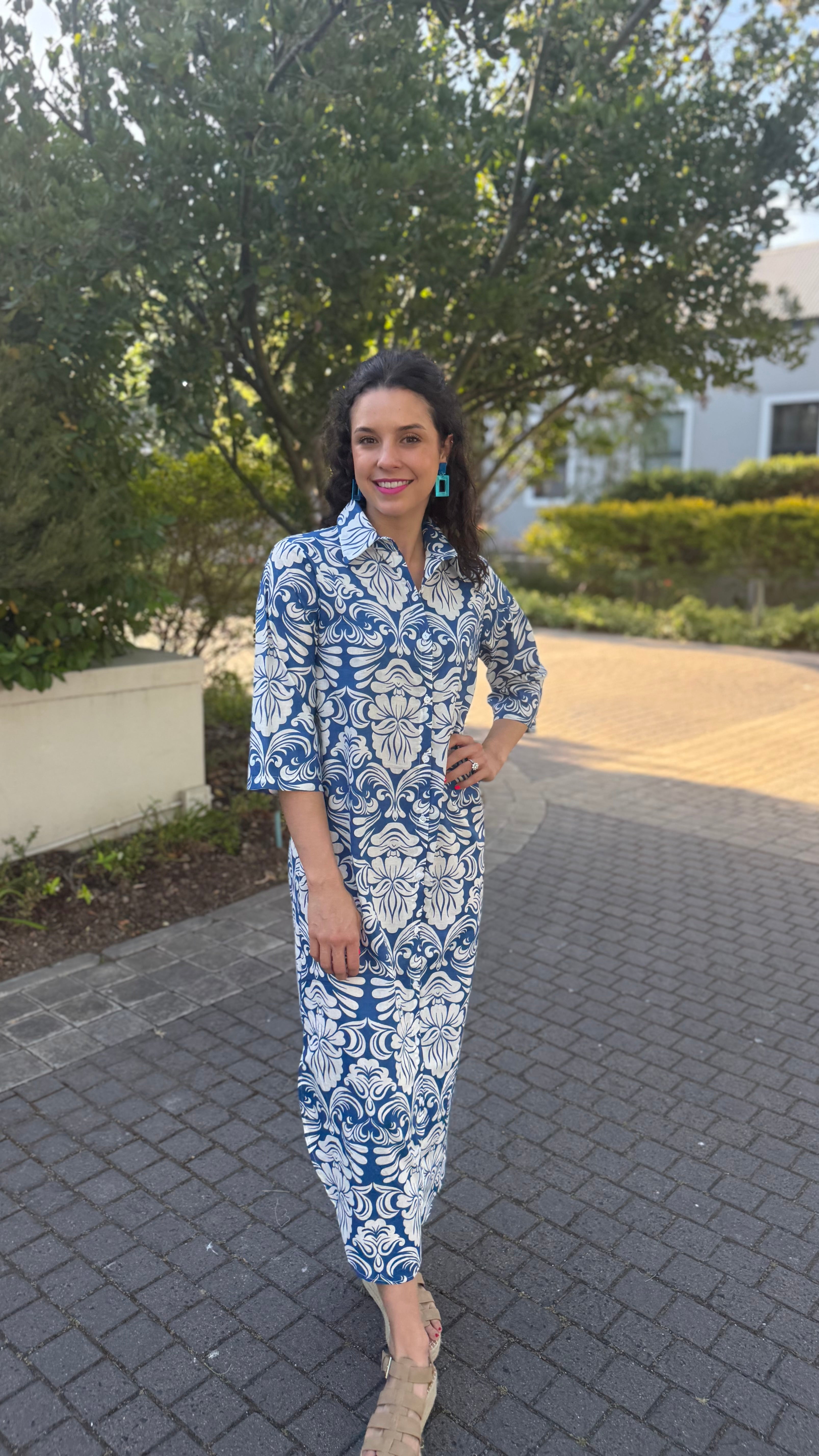 Jennifer dress - Blue & White