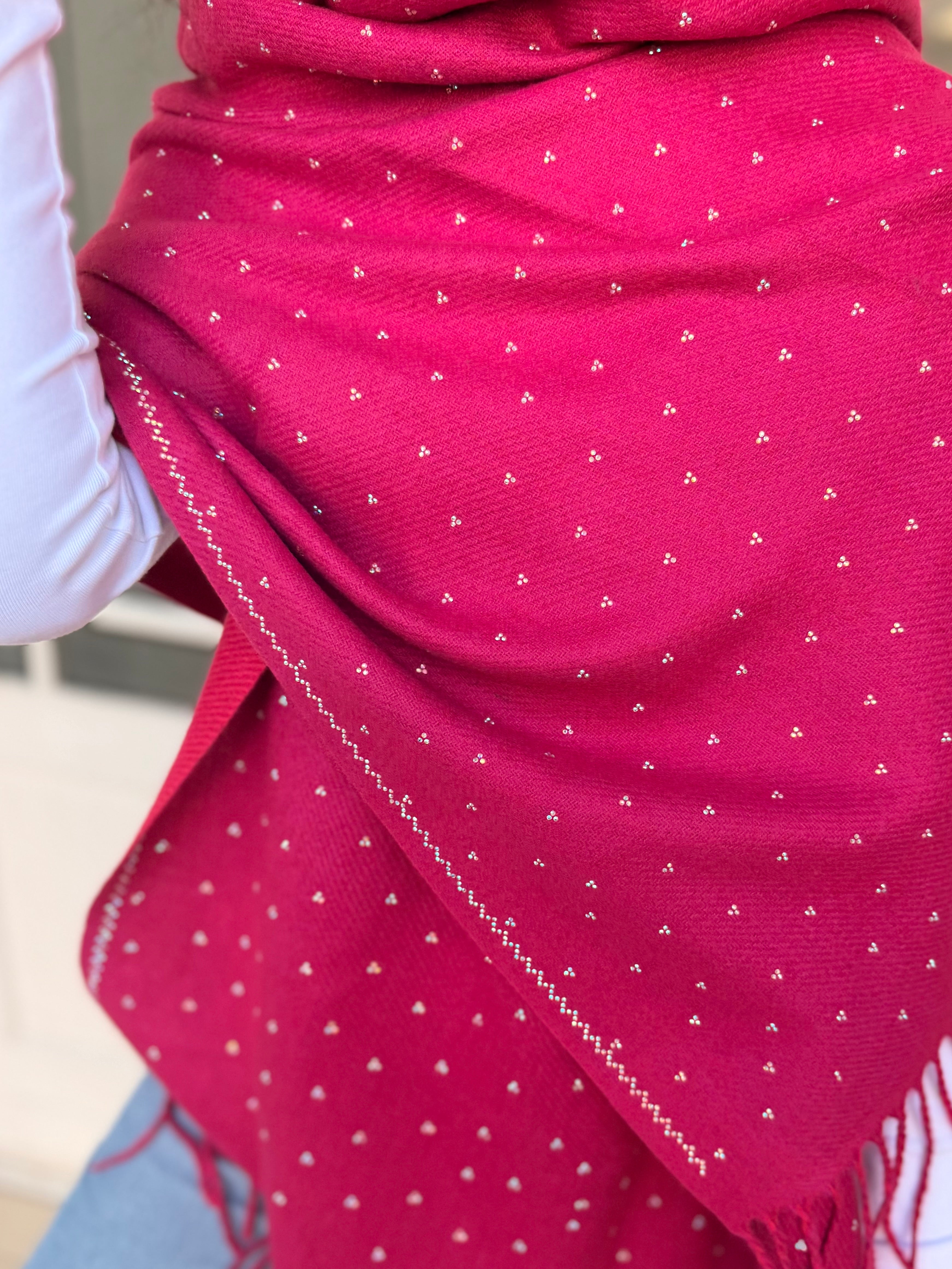 Cashmere shimmer scarf- Magenta