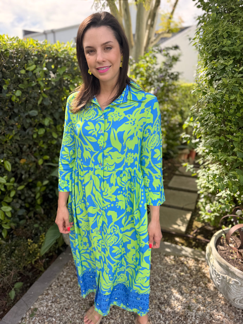 Viva dress - Lime & Blue