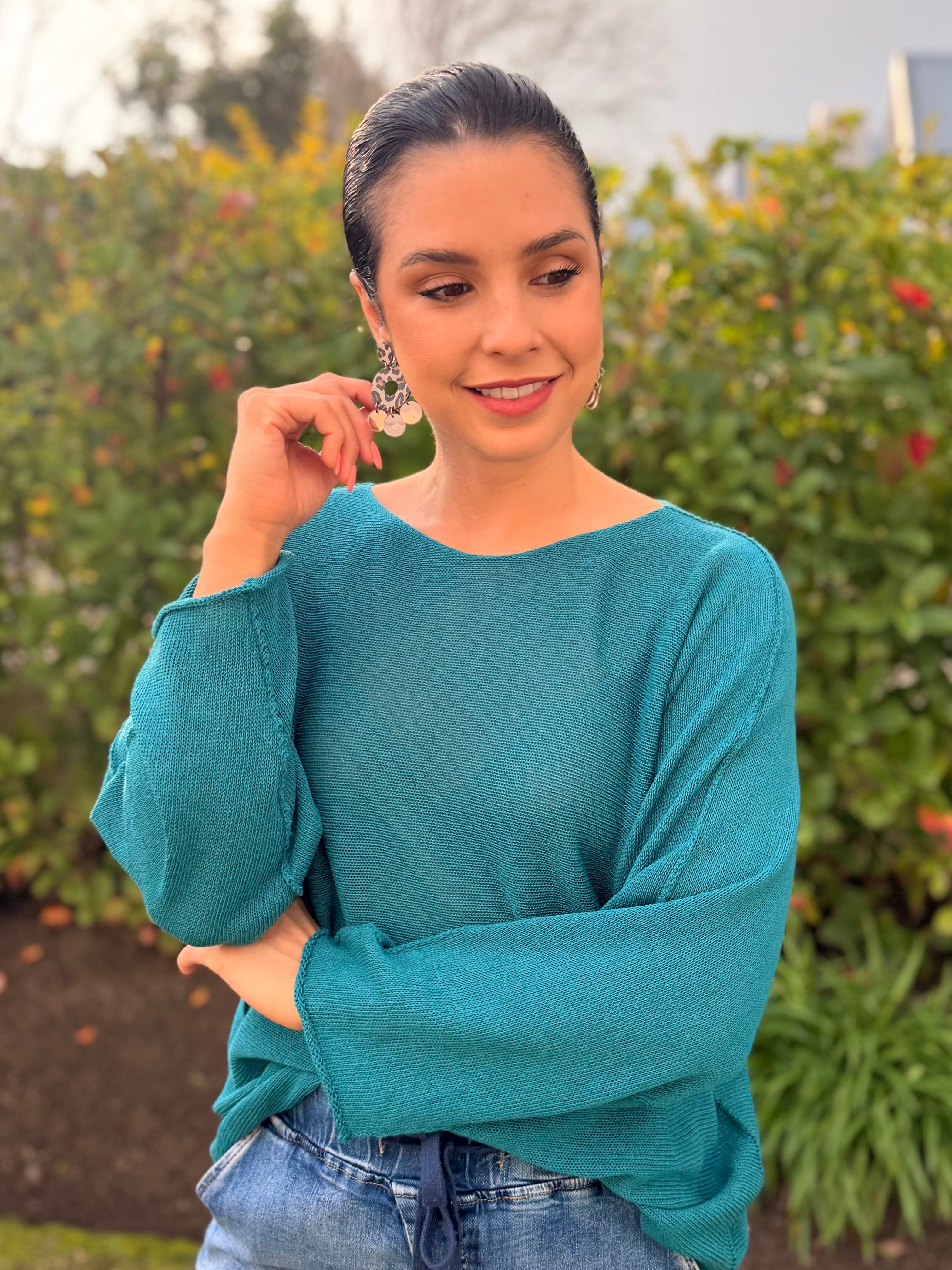 Italian cotton knit - Teal