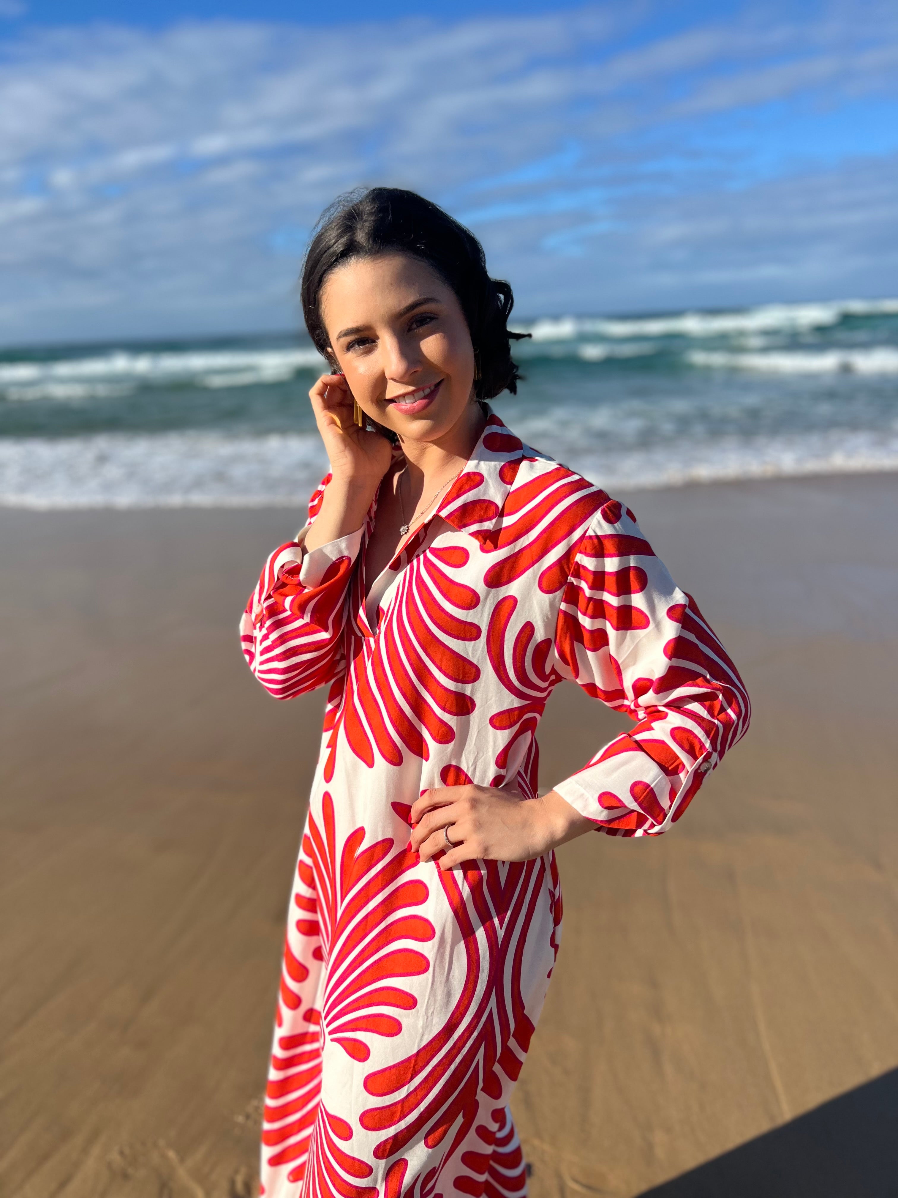 Janet Dress - Pink & Orange