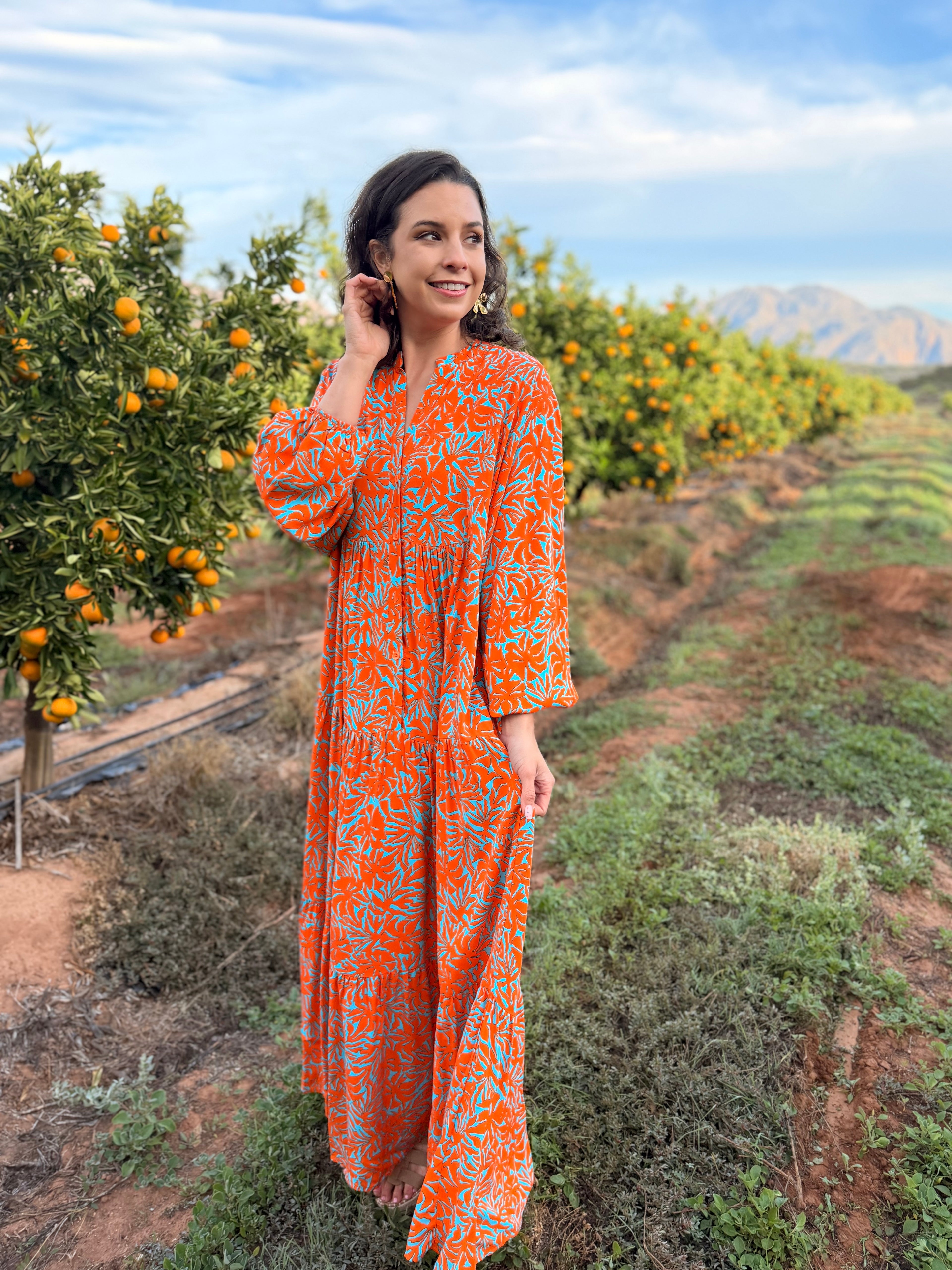 Jenna dress - Orange two tone