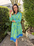 Viva dress - Lime & Blue